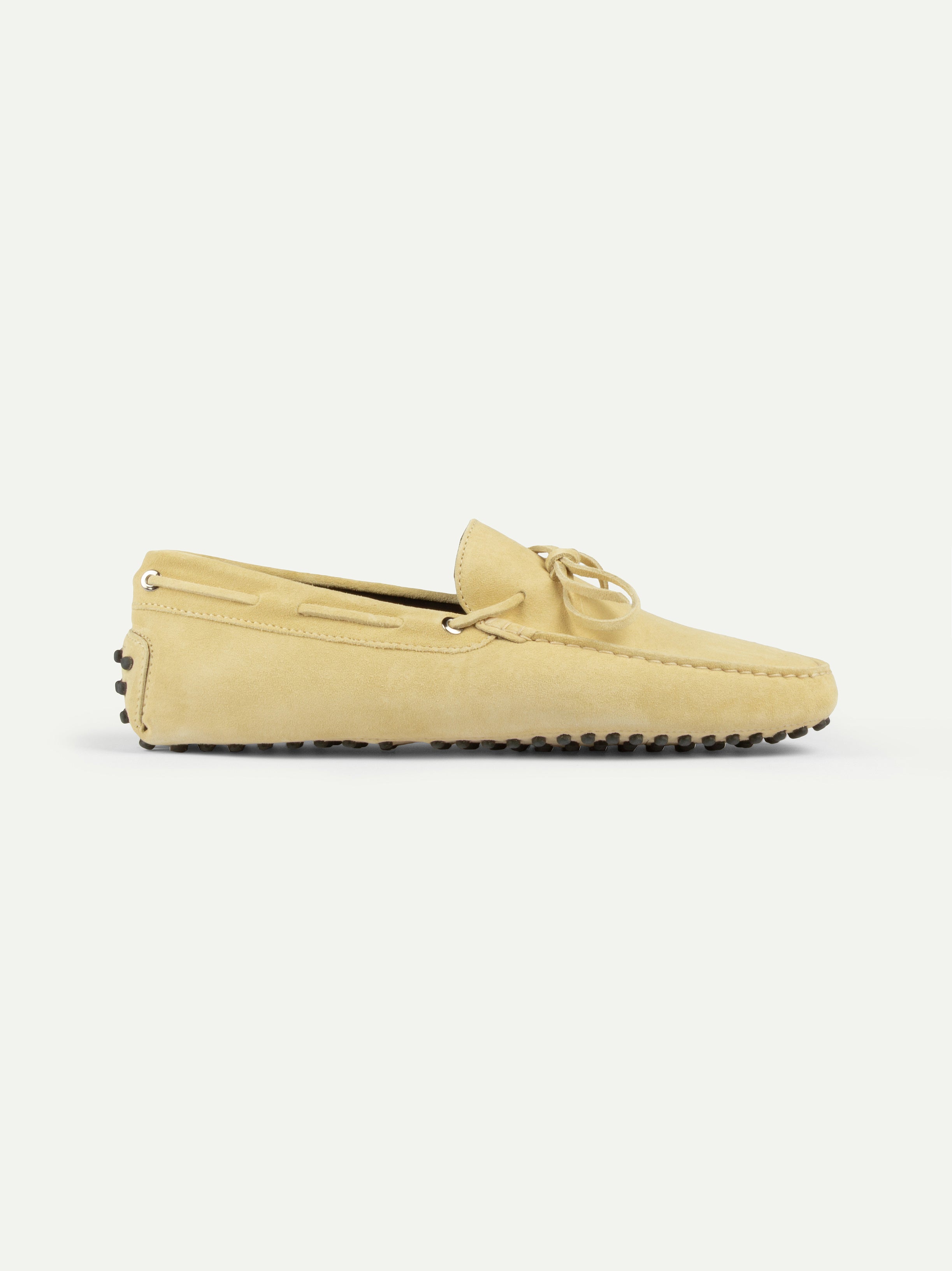 Light Yellow Suede Driving Shoes