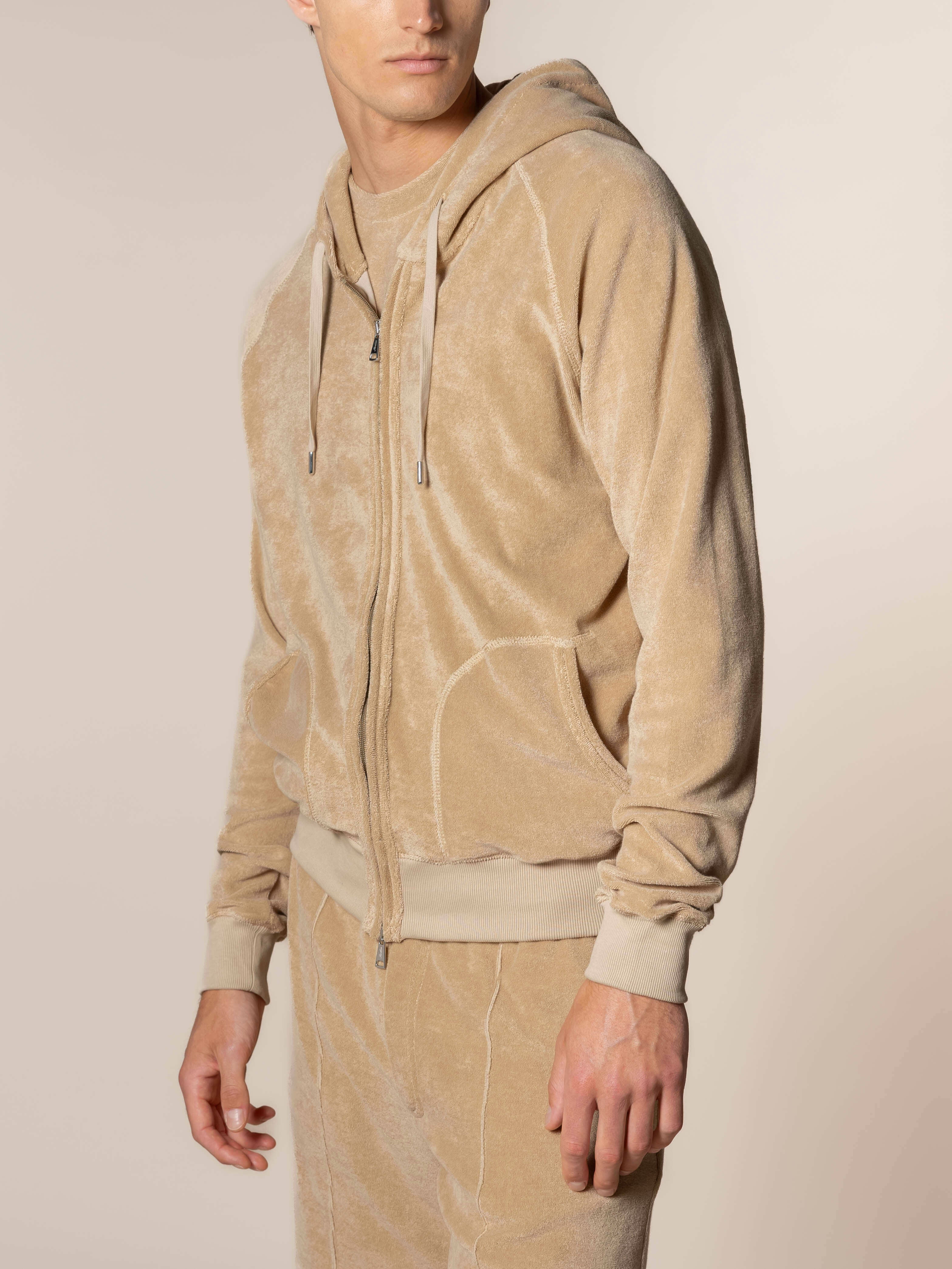 Nut Terry Towelling Zipper Vest