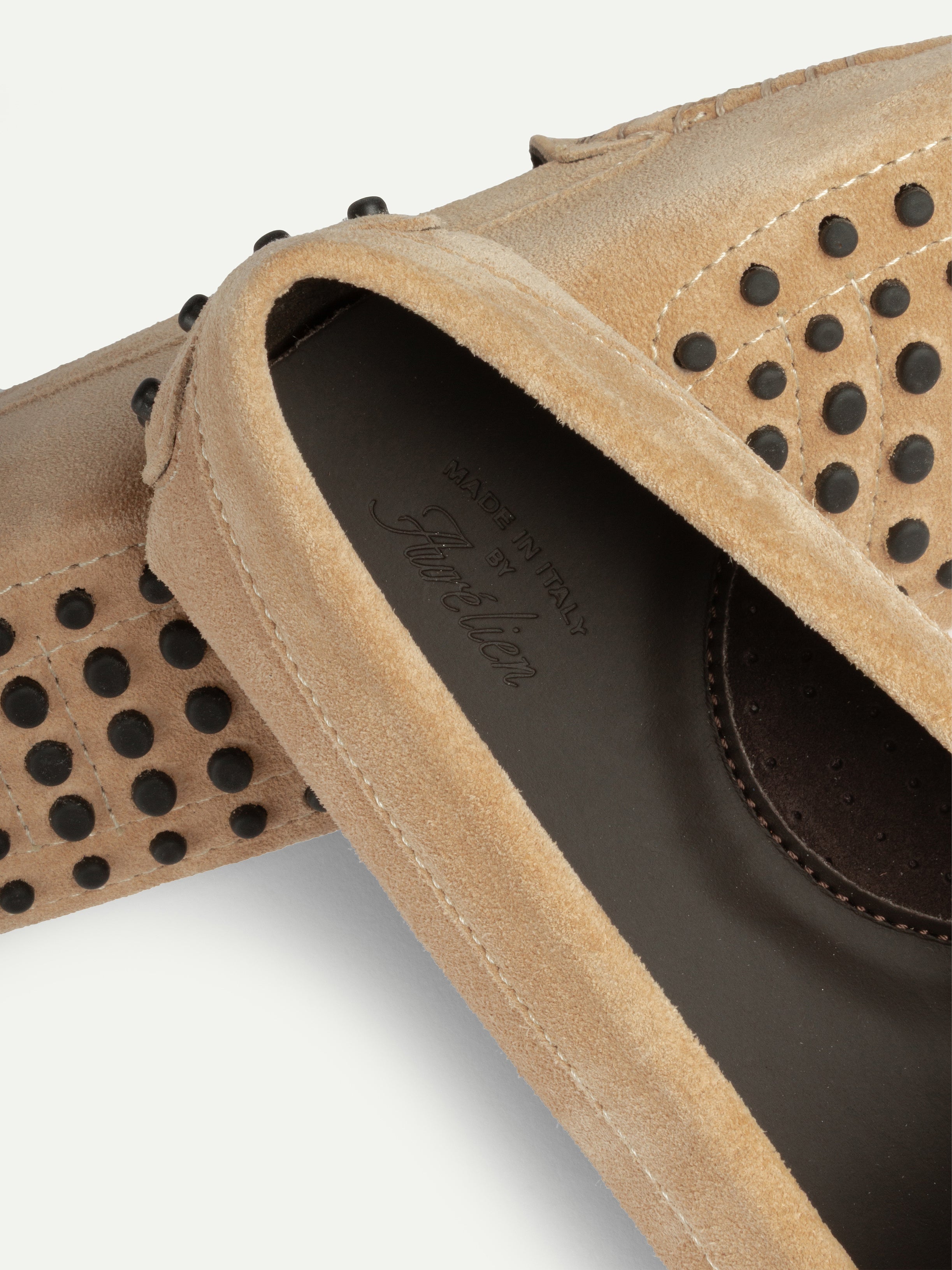 Dark Beige Suede Driving Shoes