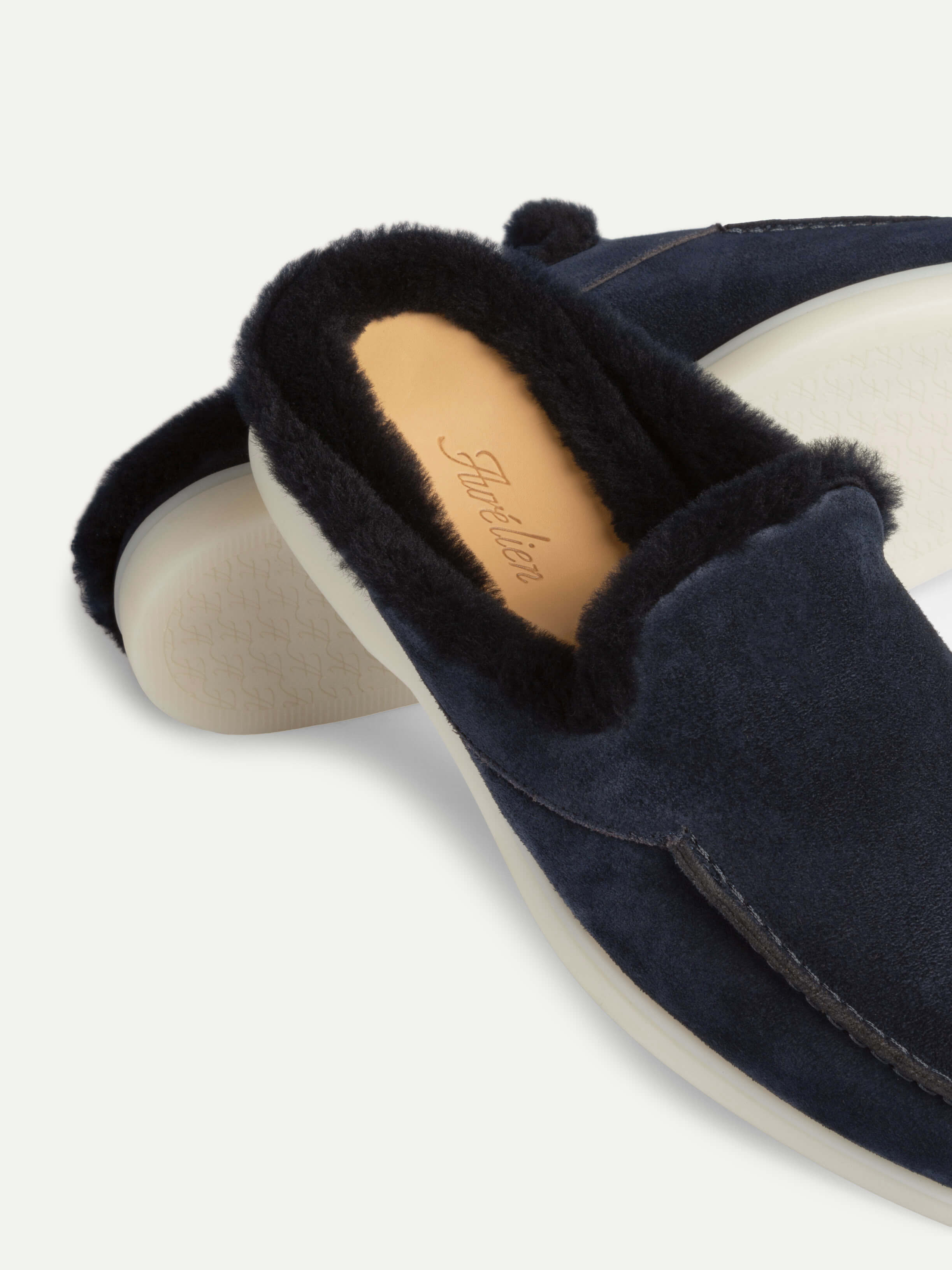 Lady Navy Fur Yacht Slipper