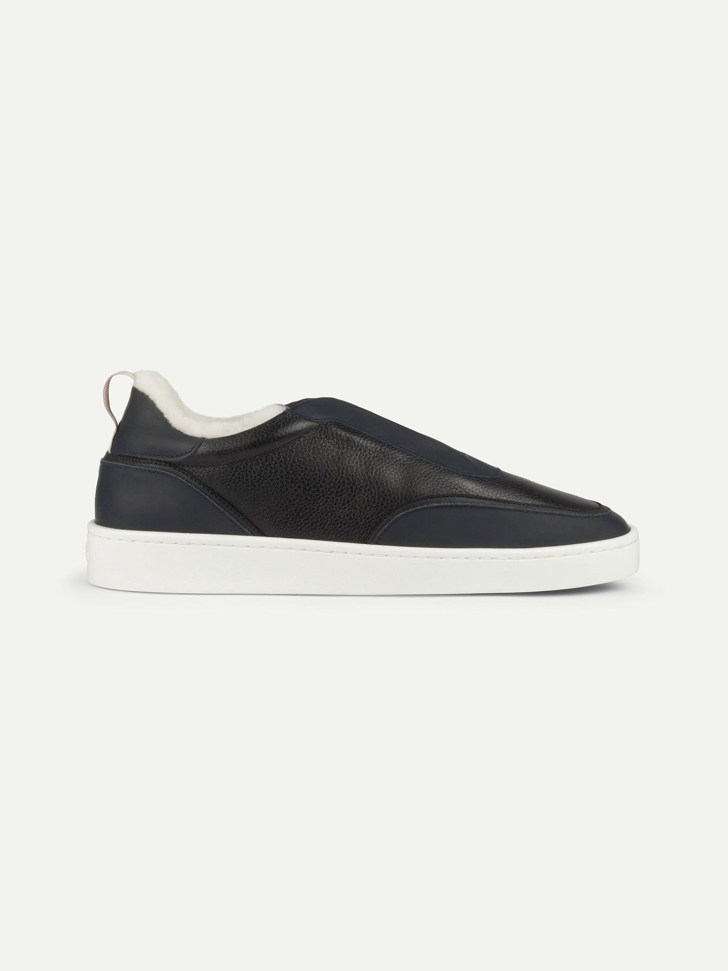 Navy Leisure Sneaker Grain with Fur