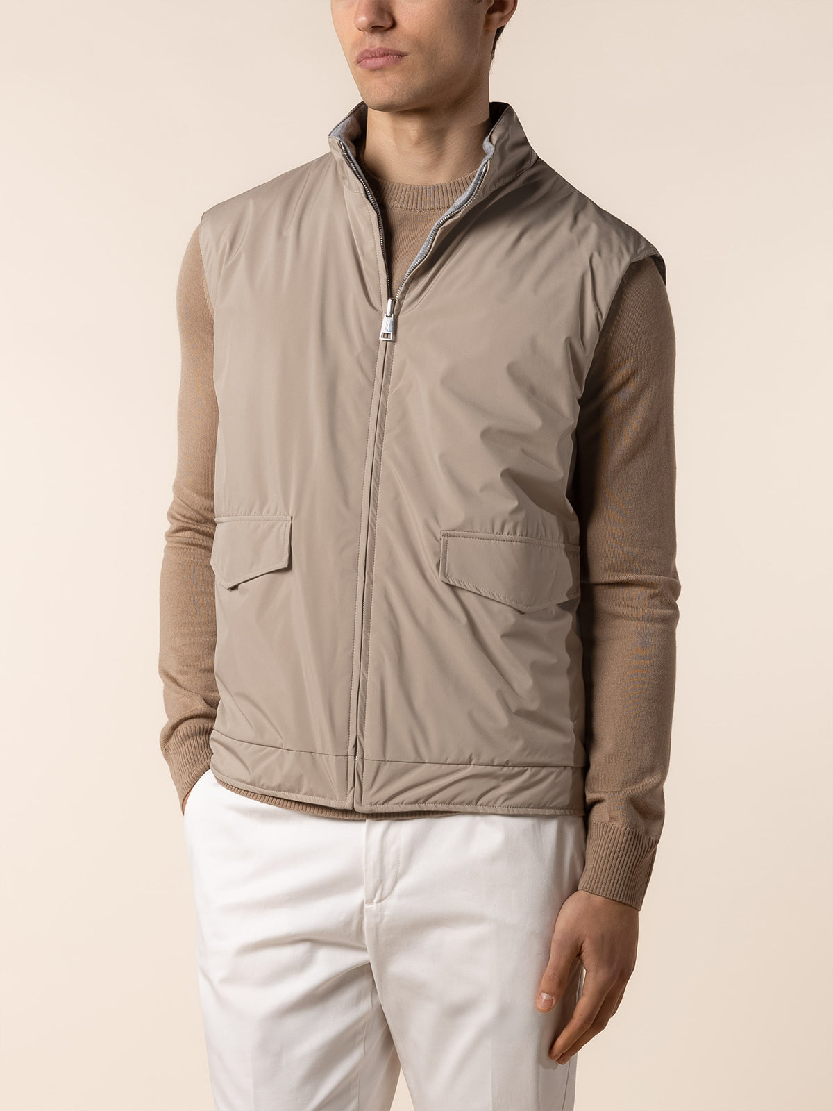 Beige Pocket Body Warmer