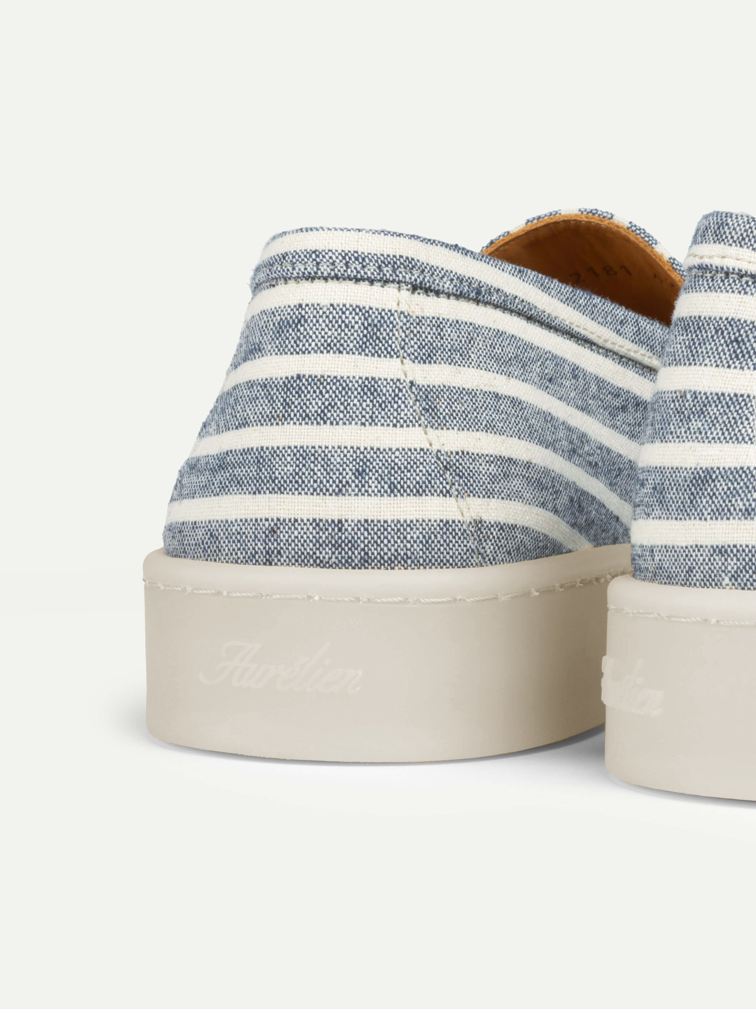 Navy Linen Striped Urban Loafer