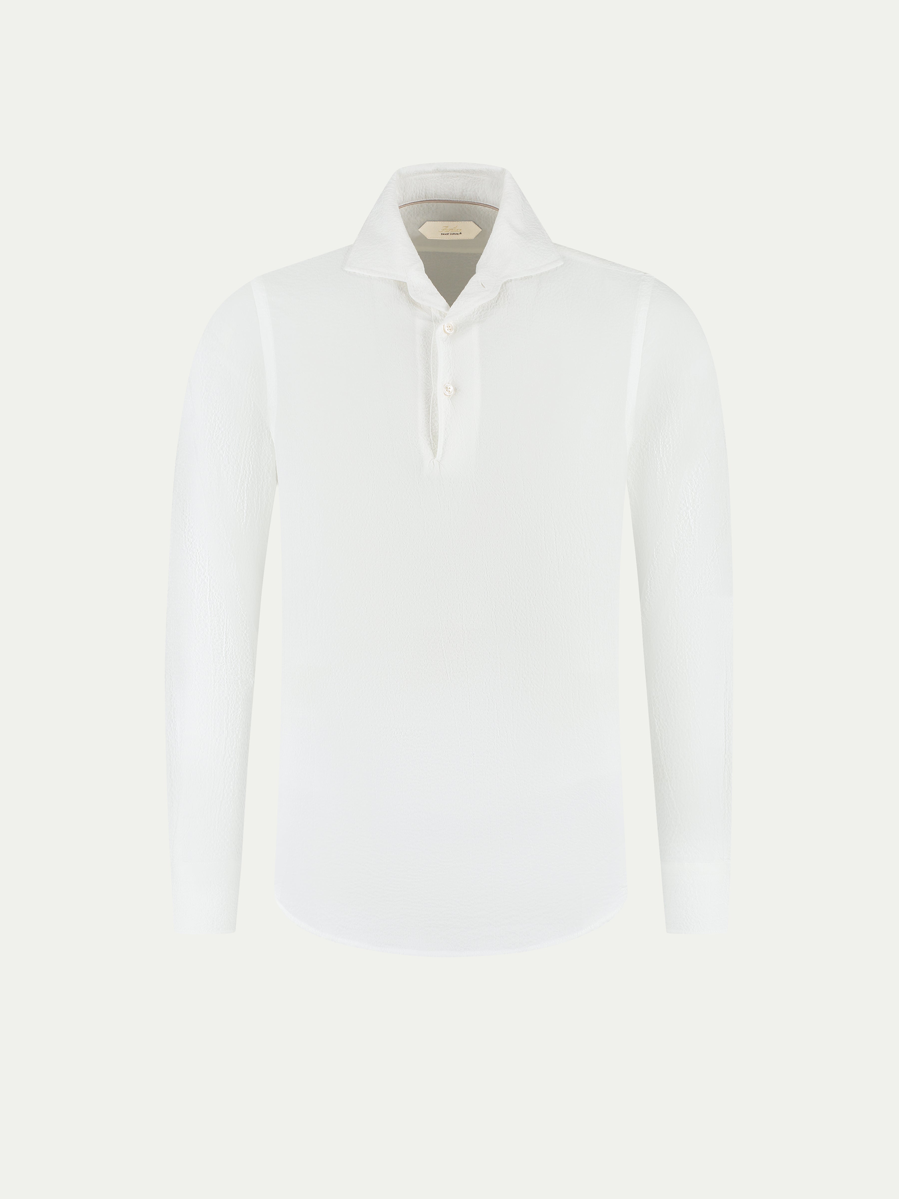 White Seersucker Pop-over Shirt