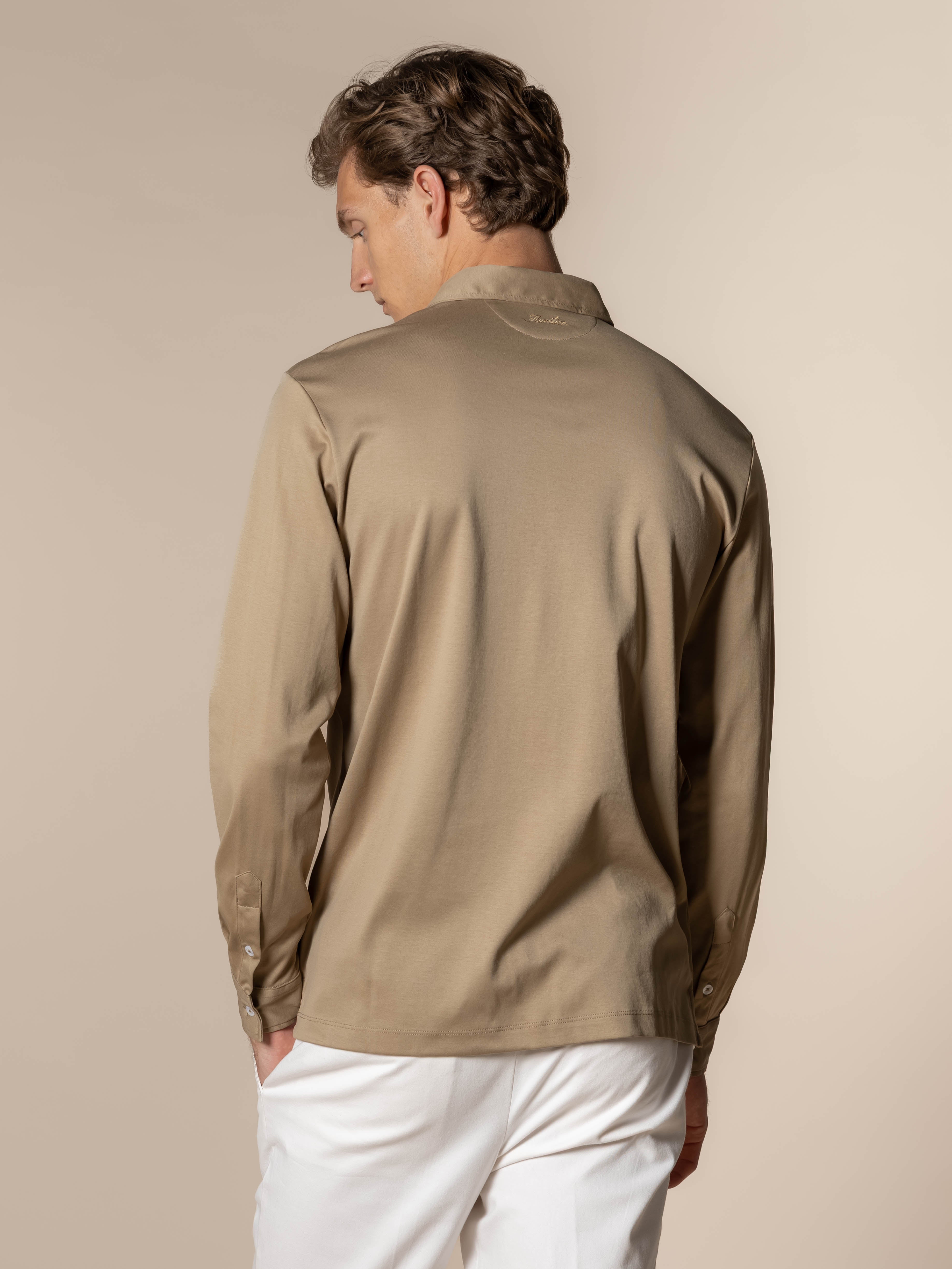 AUR1 Longsleeve Polo Dark Taupe