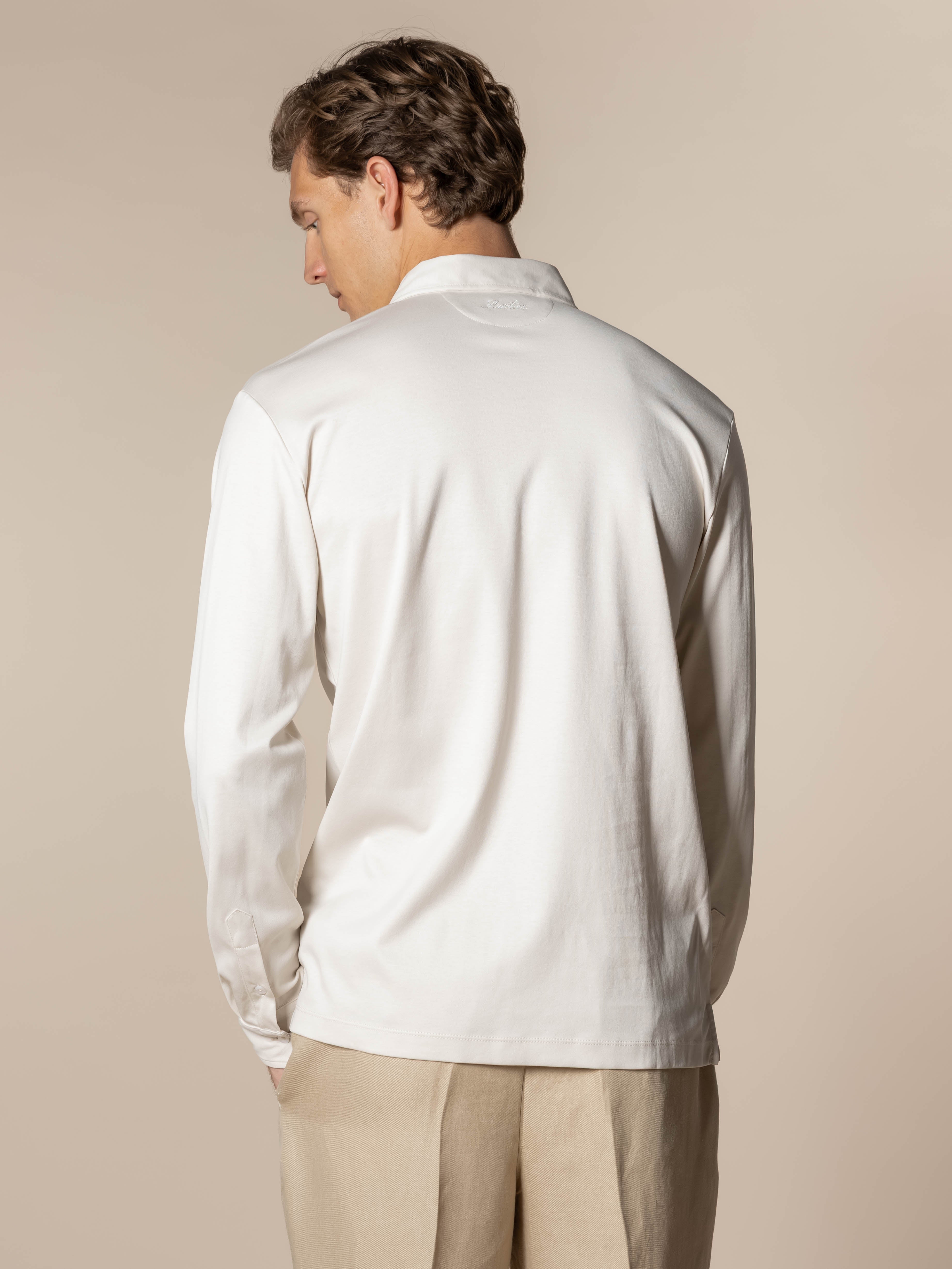 AUR1 Longsleeve Polo Ecru