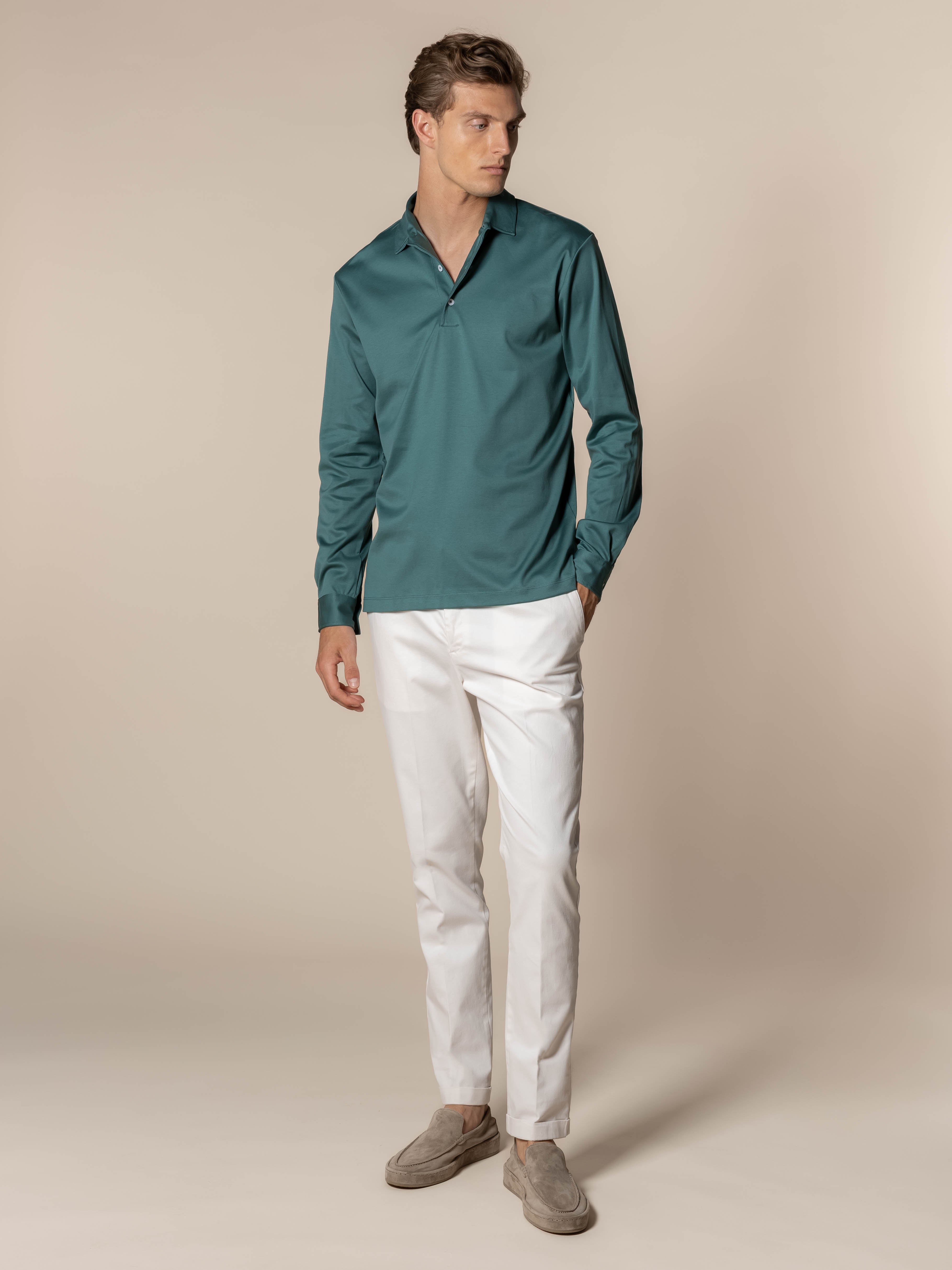 AUR1 Longsleeve Polo Emerald