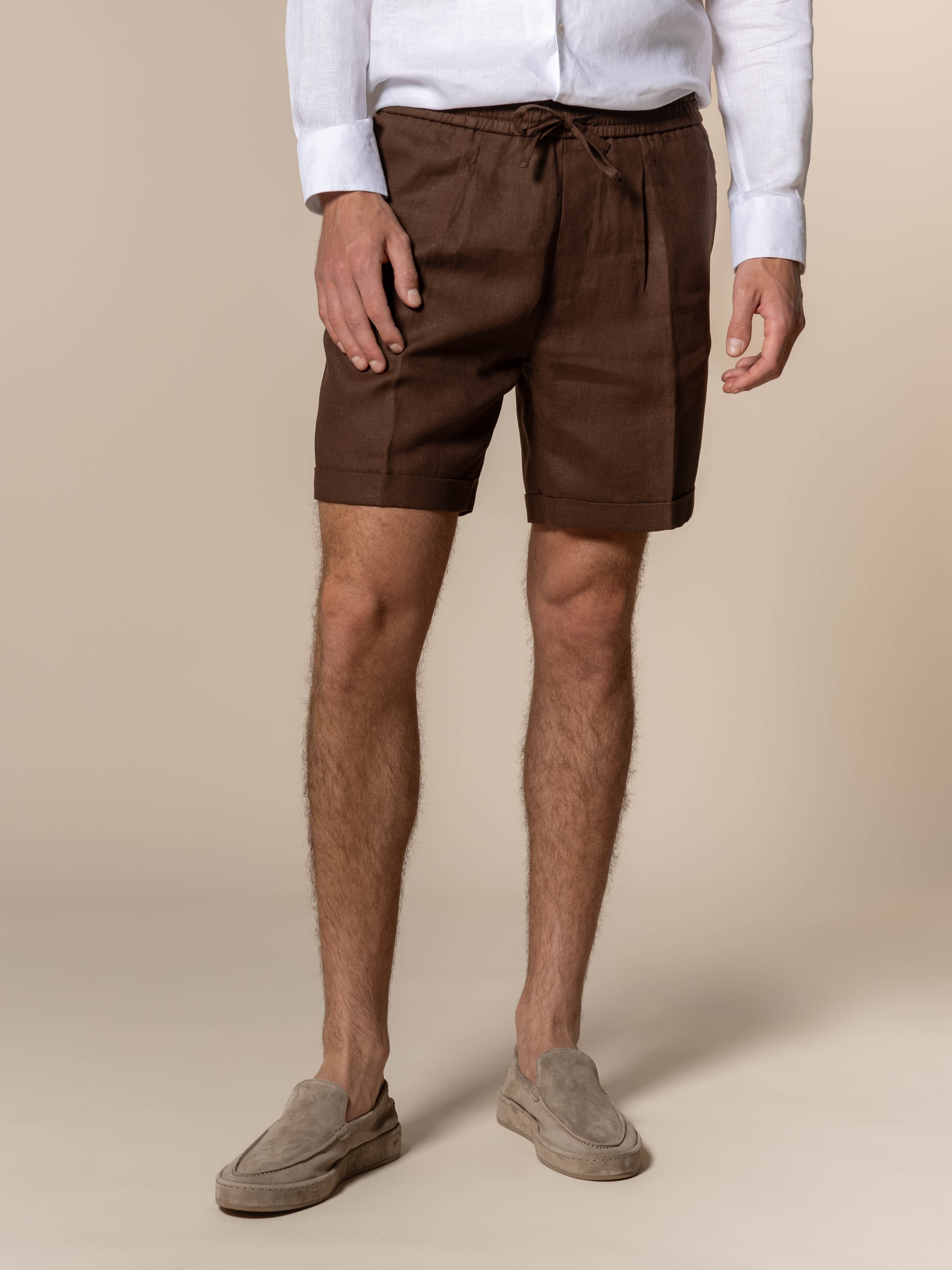 Chocolate Linen Seaside Shorts