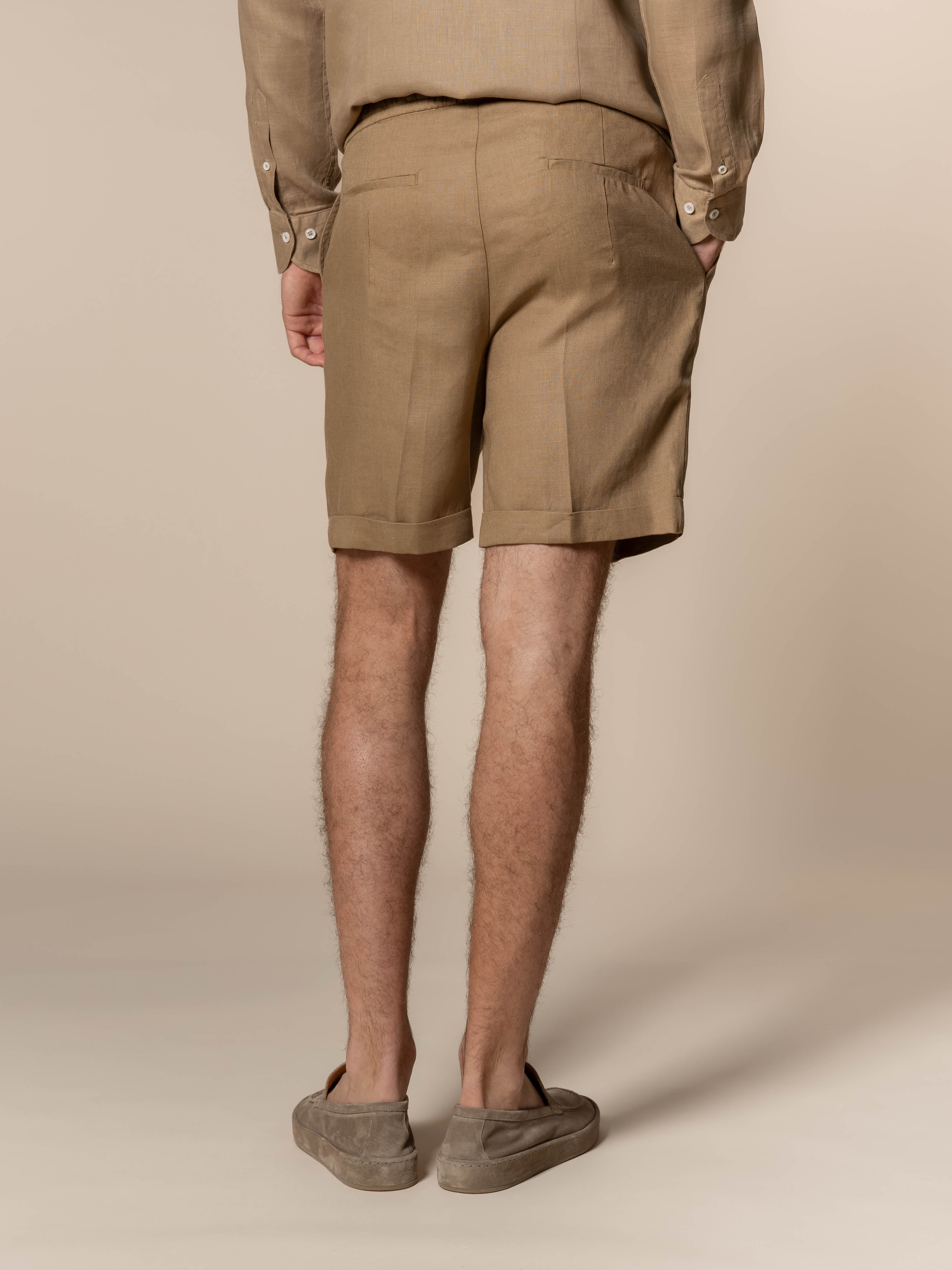 Dark Taupe Linen Seaside Shorts