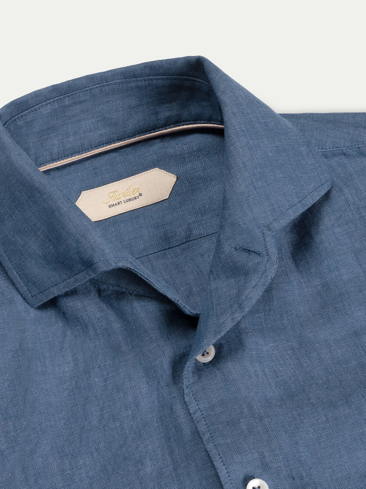 Mid Blue Linen Pocket Shirt