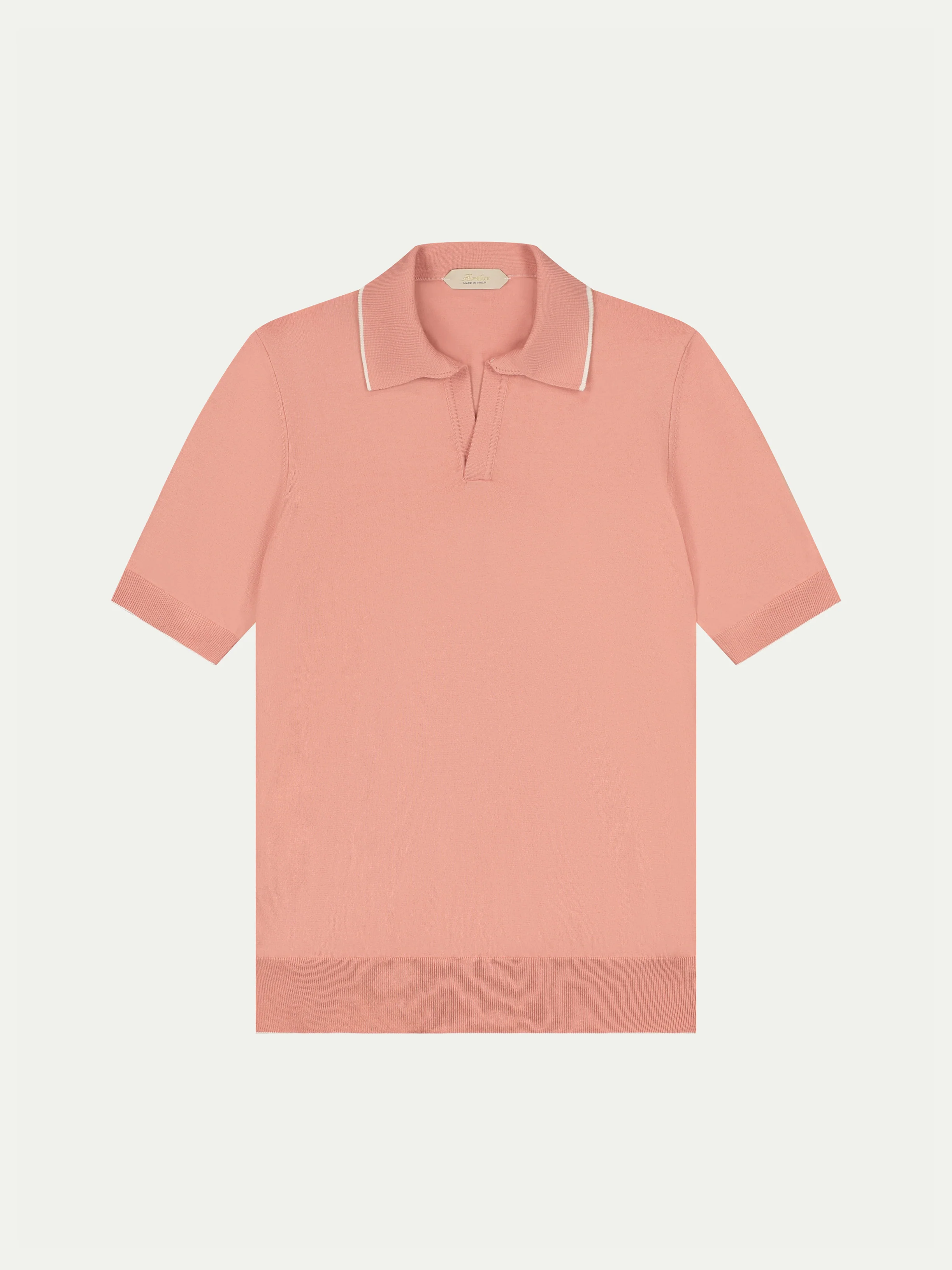 Shortsleeve Buttonless Polo Coral