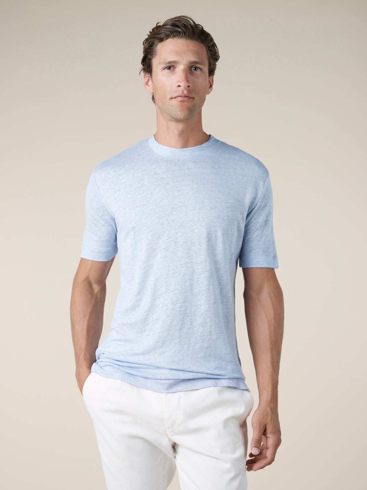 Light Blue Linen City T-shirt