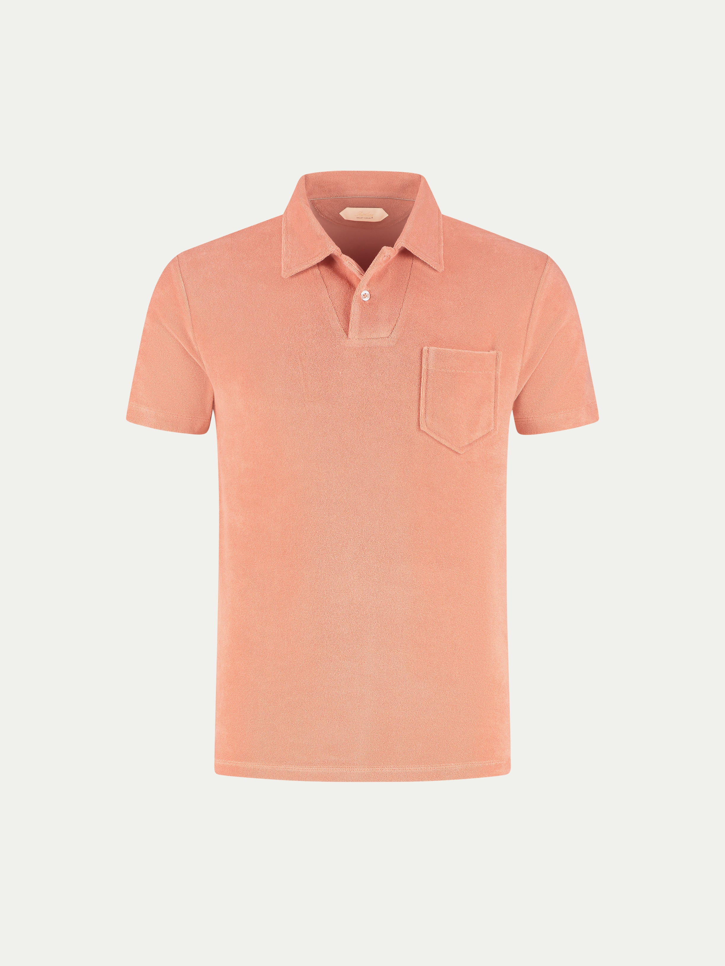 Coral Terry Towelling Polo Shirt