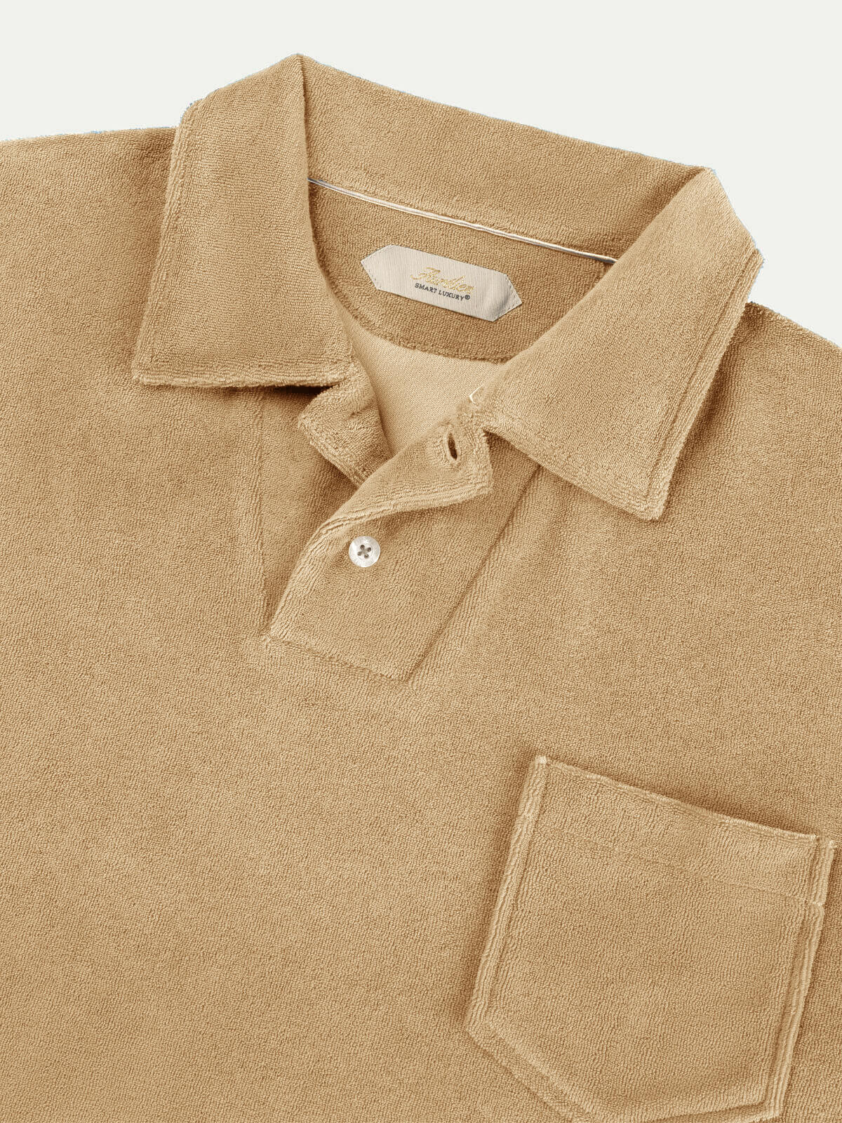 Beige Terry Towelling Polo Shirt