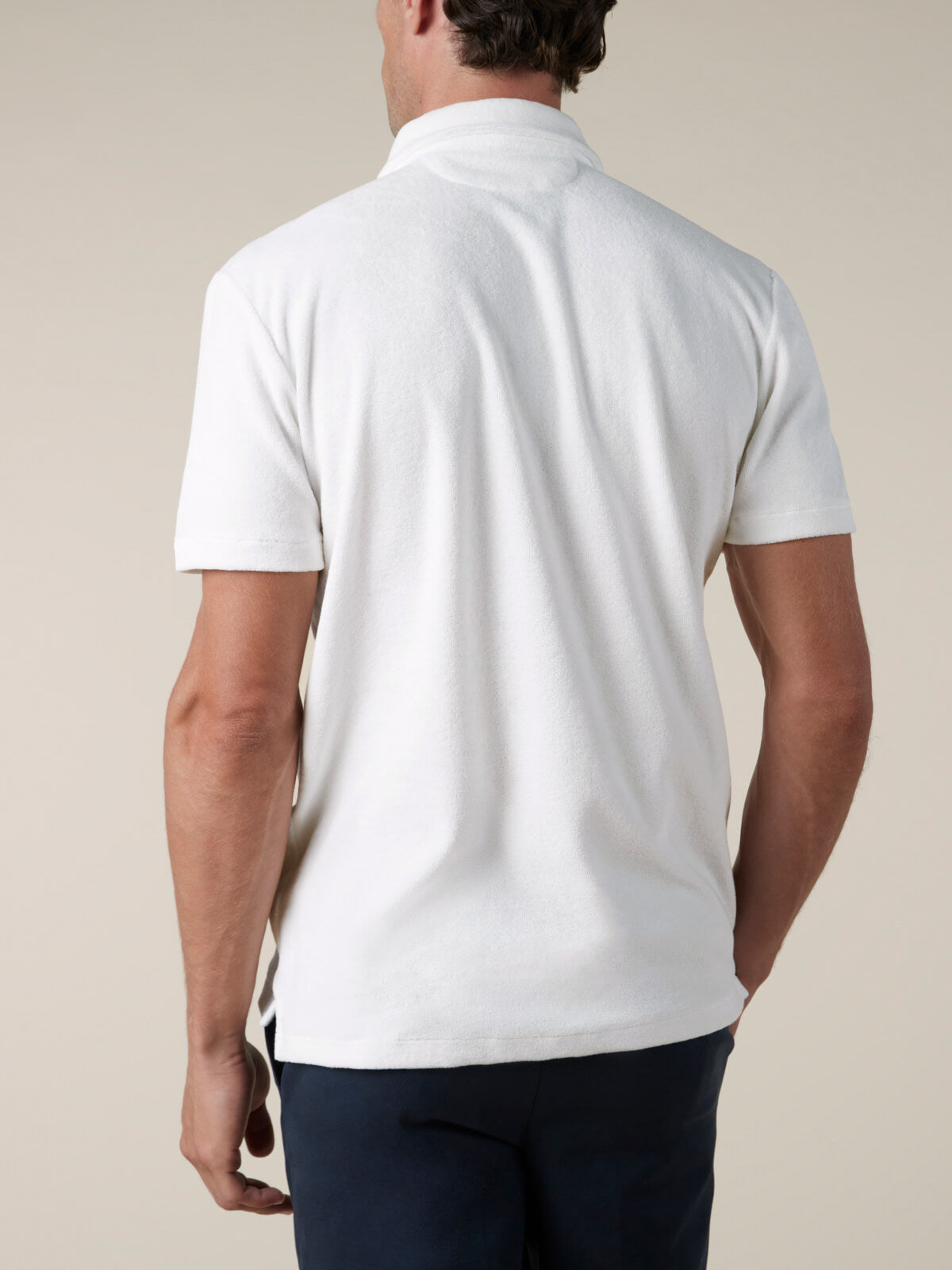 White Terry Towelling Polo Shirt