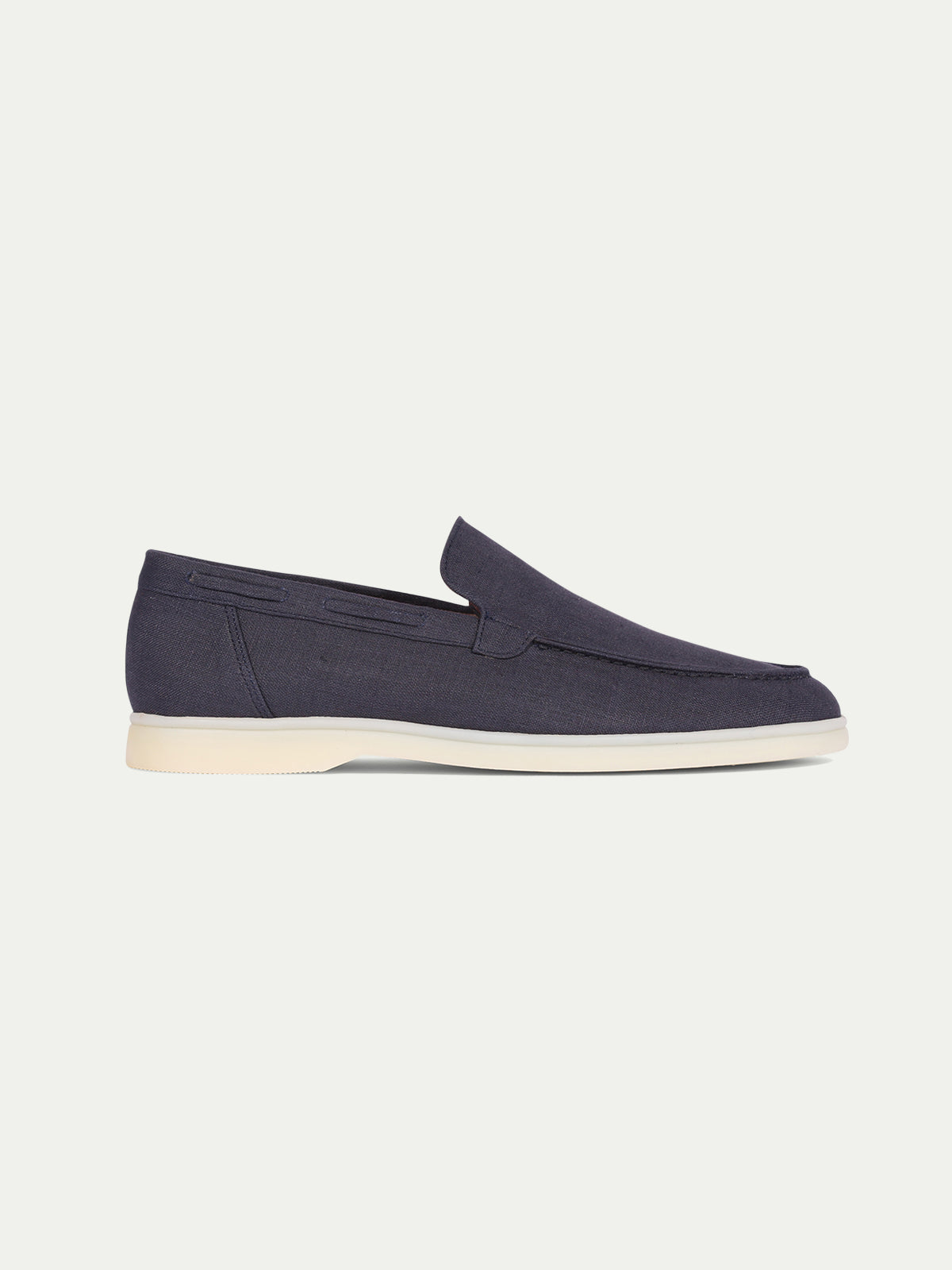 Navy Linen Yacht Loafers Aurelien