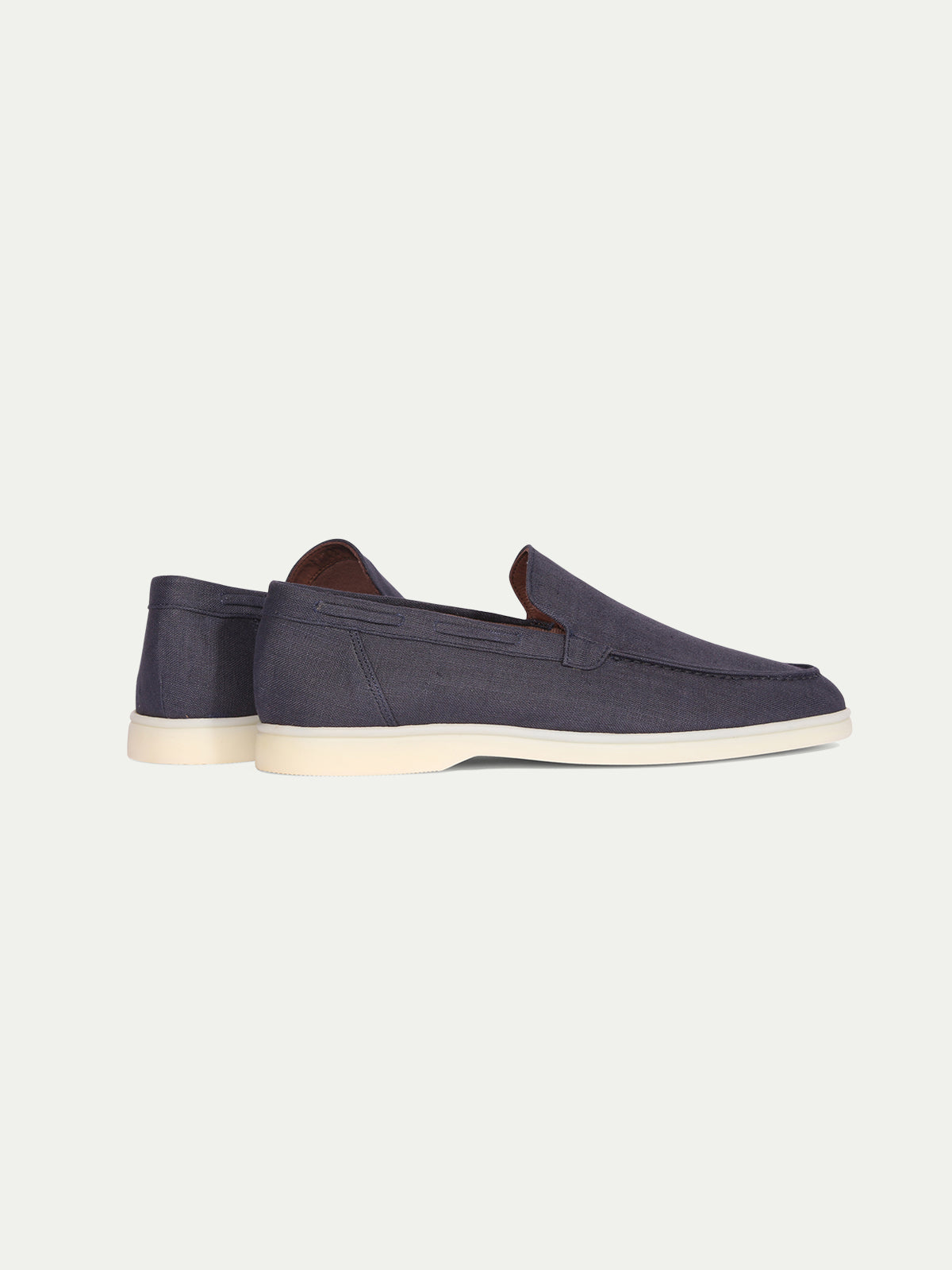 Navy Linen Yacht Loafers Aurelien
