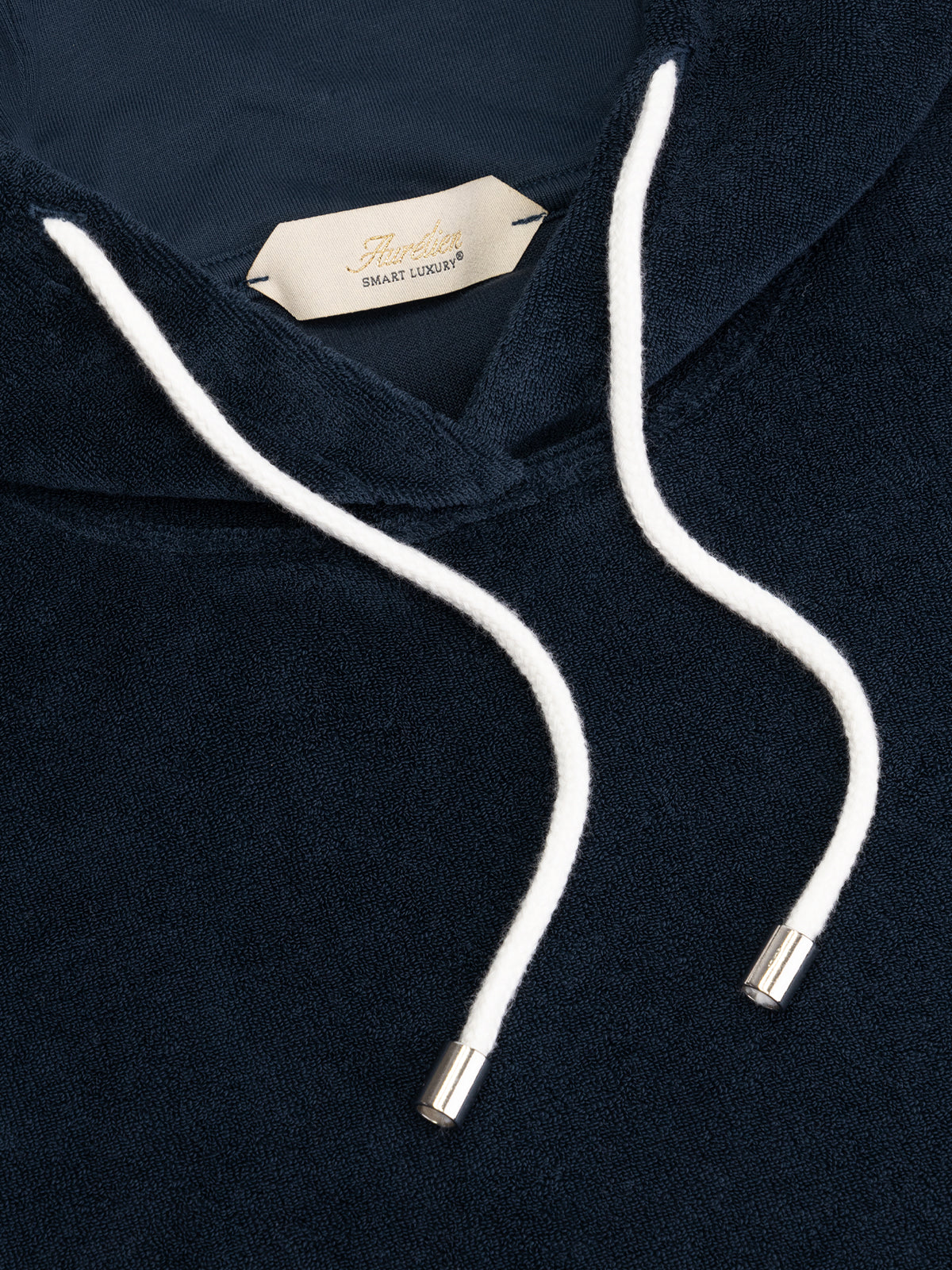 Navy Terry Towelling Leisure Hoodie
