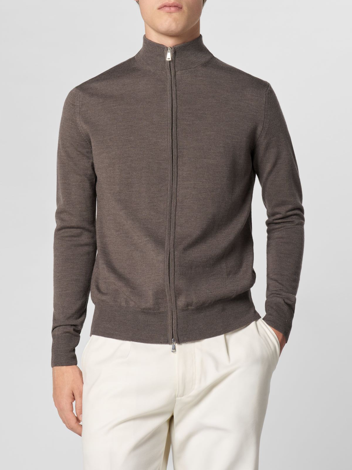 Extrafine Merino Zipper Vest Ash Grey