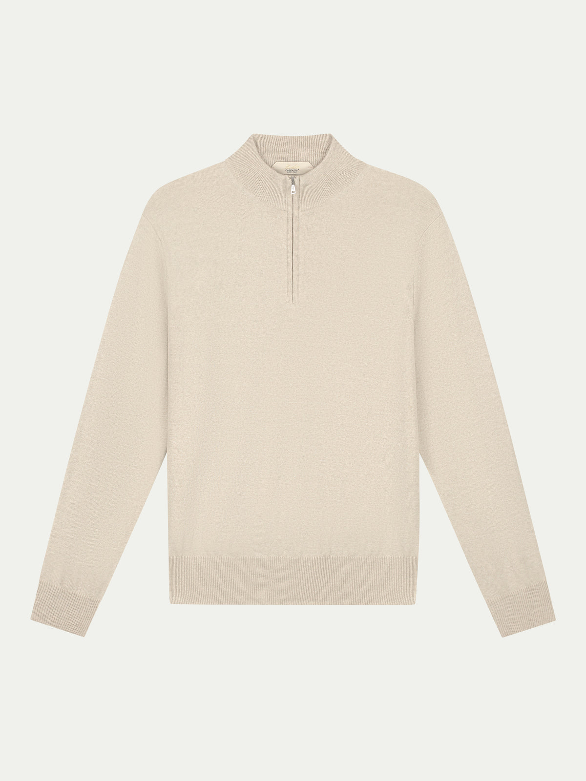 Extrafine Merino Zipper Sweater Light Beige