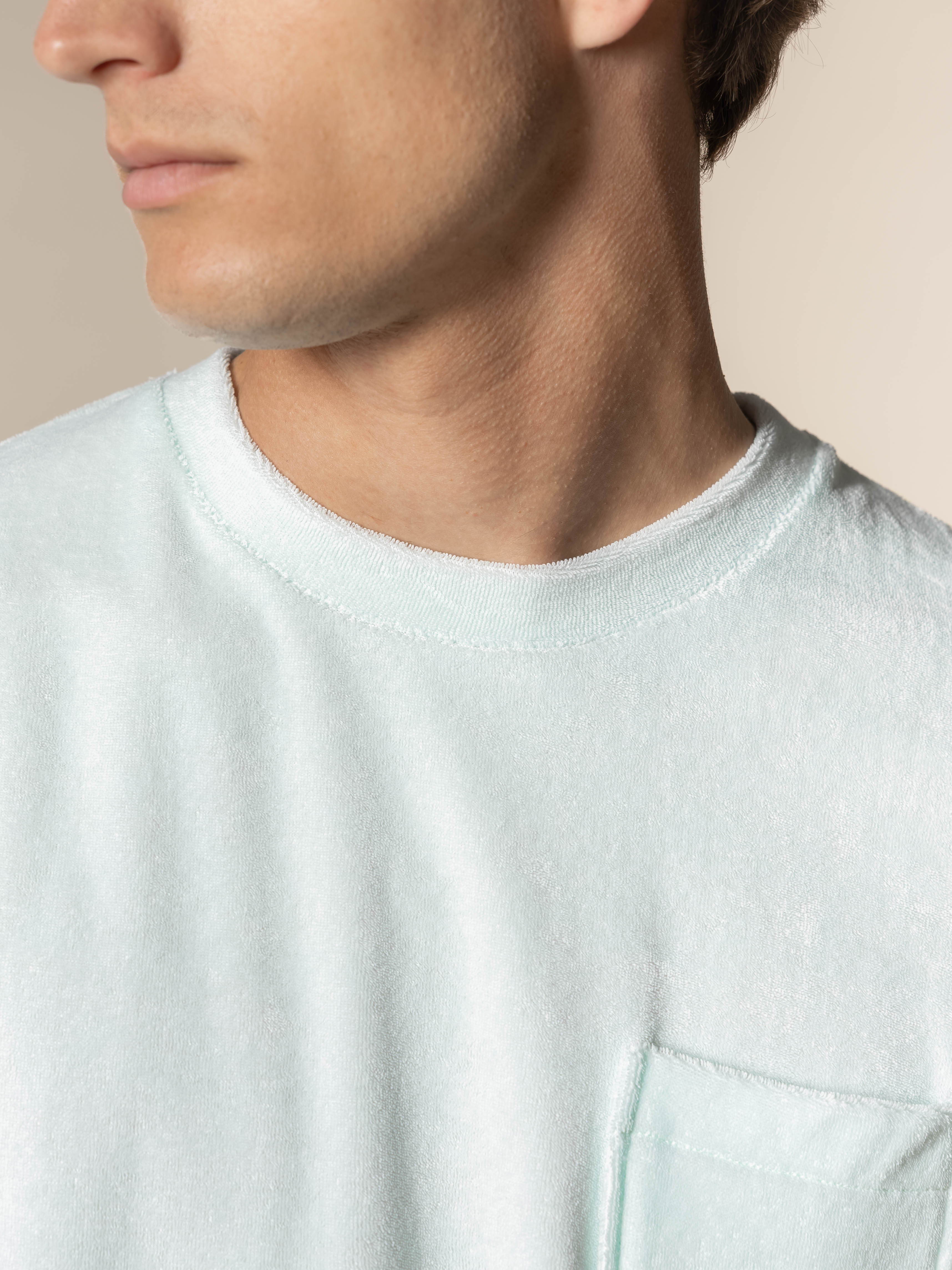 Light Aqua Terry Towelling T-Shirt