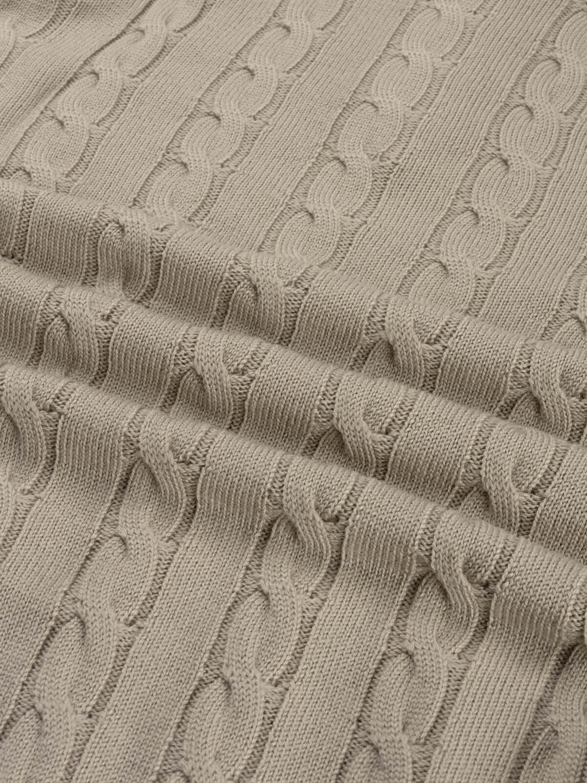 Zipper Cable Sweater Greige