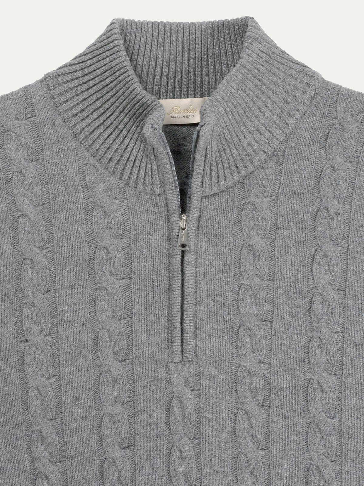 Zipper Cable Sweater Dark Grey