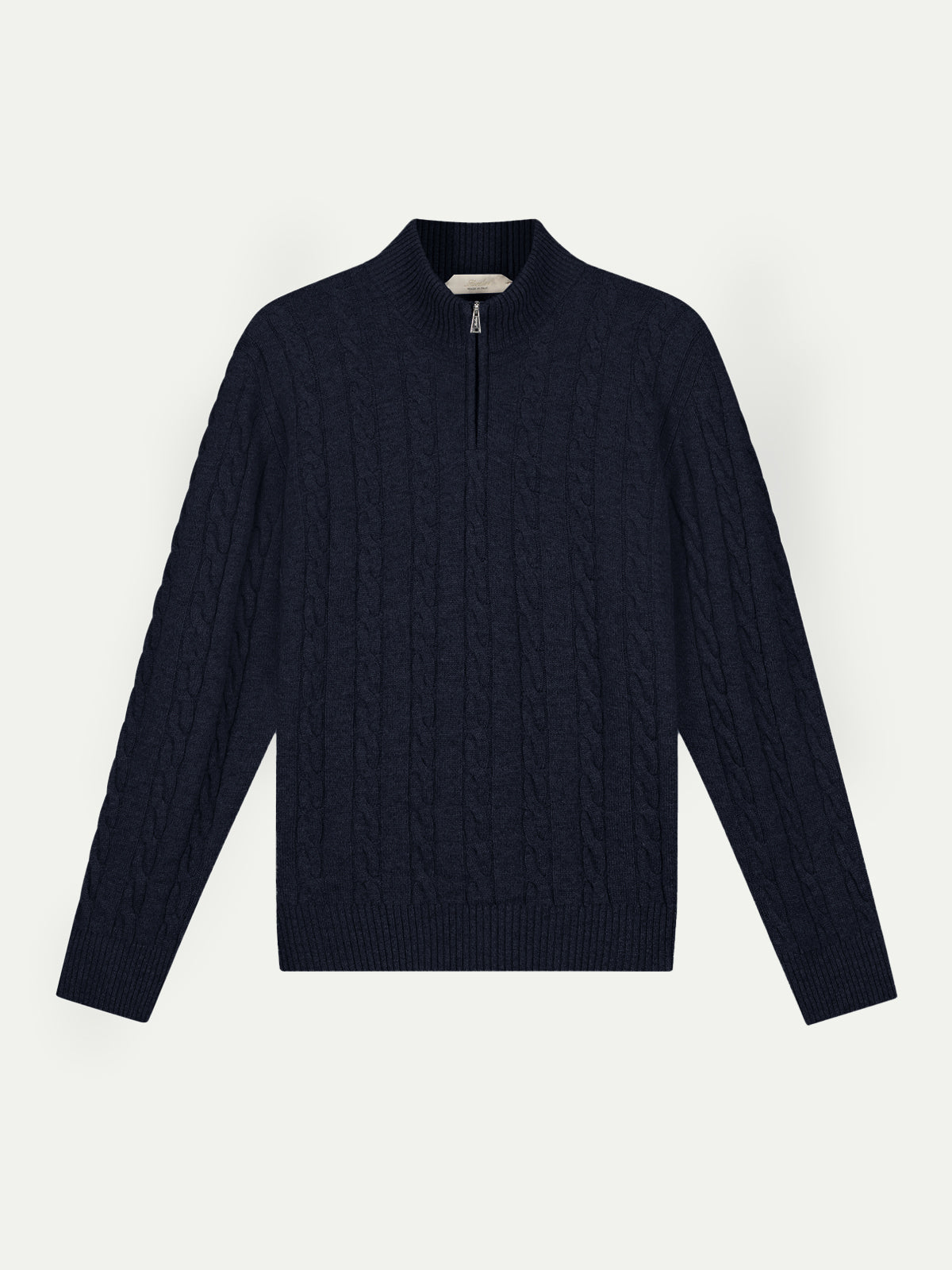 Zipper Cable Sweater Navy