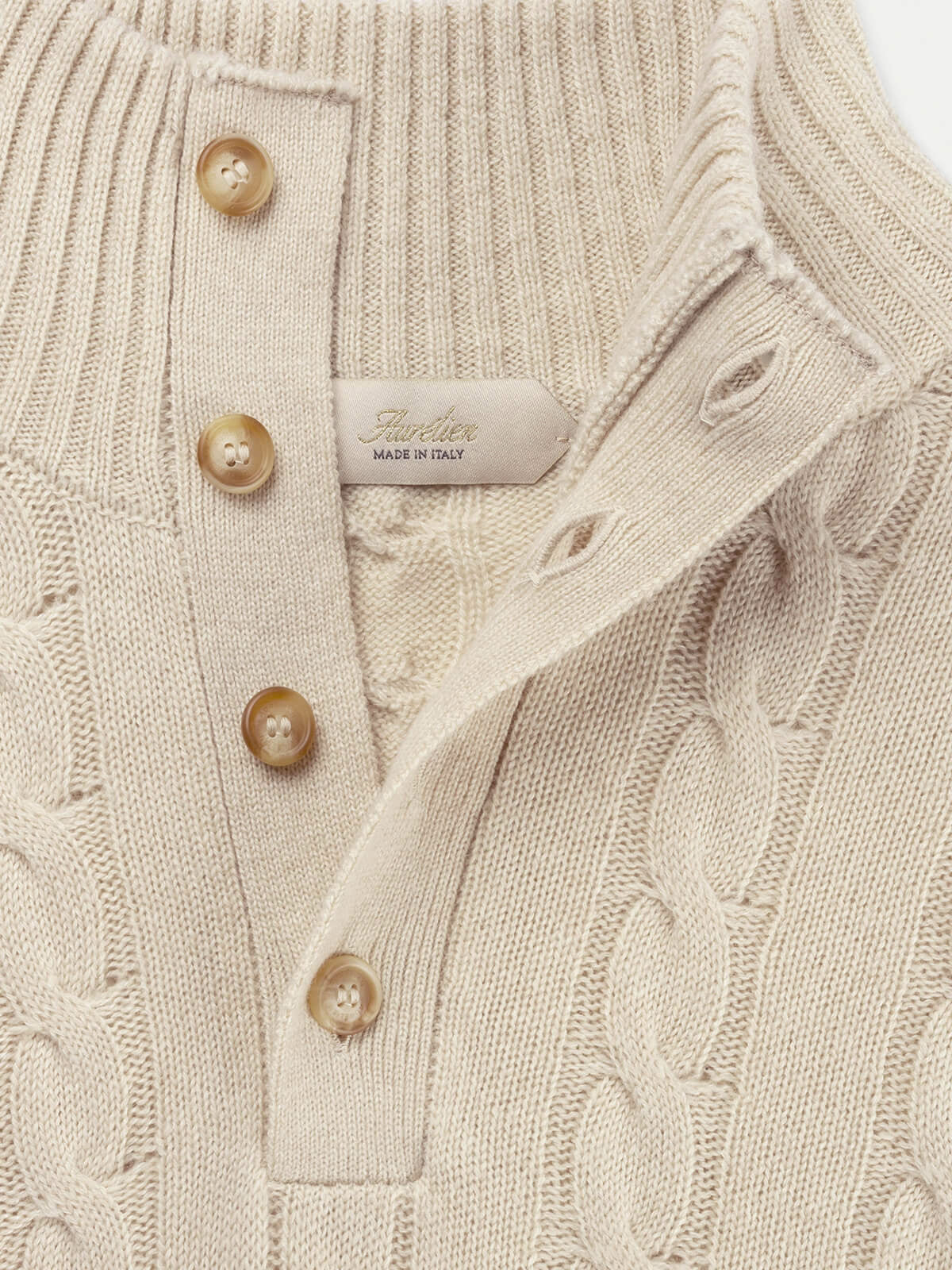 Light Beige Winter Button Sweater