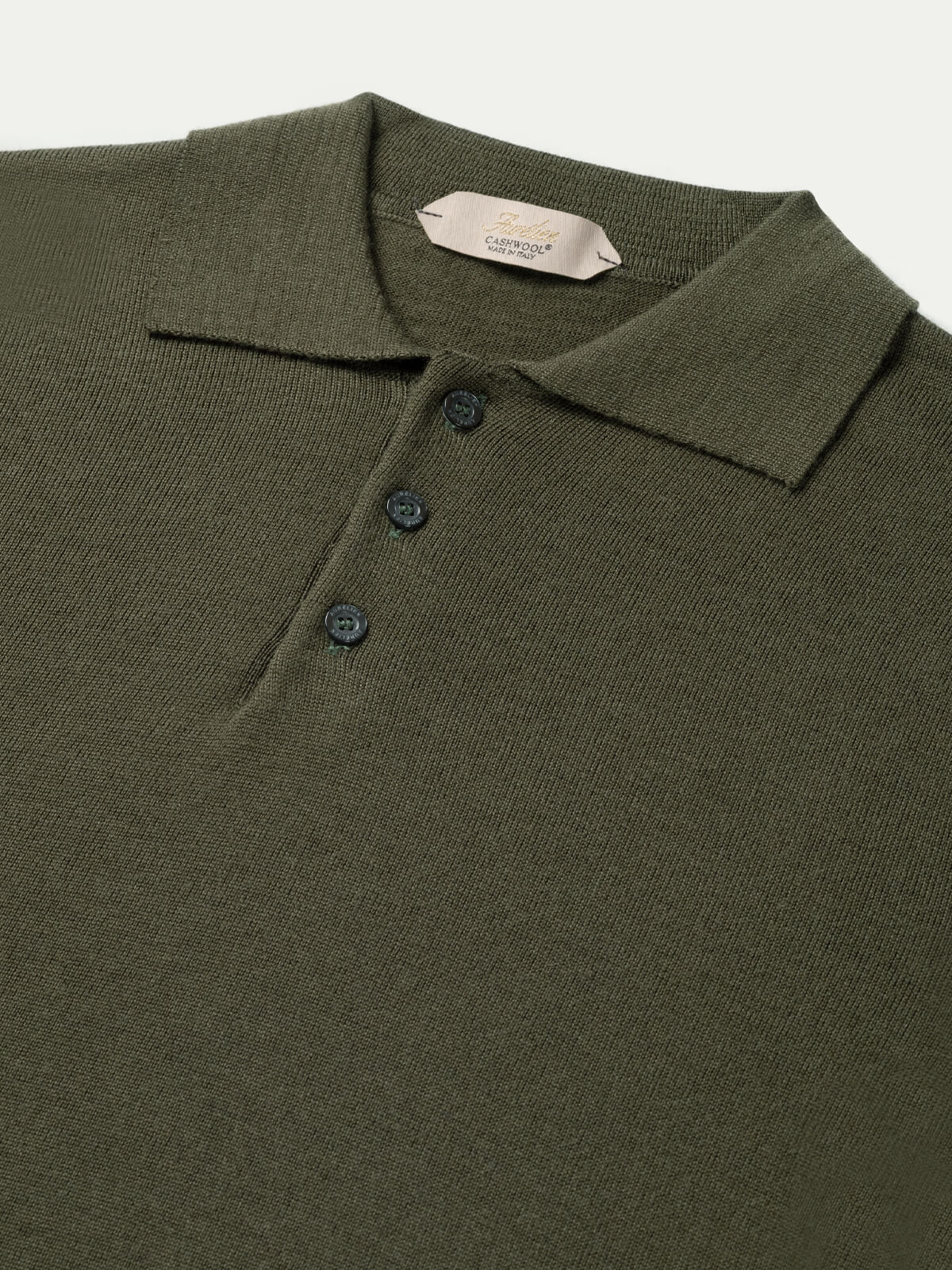 Extrafine Merino Polo Olive