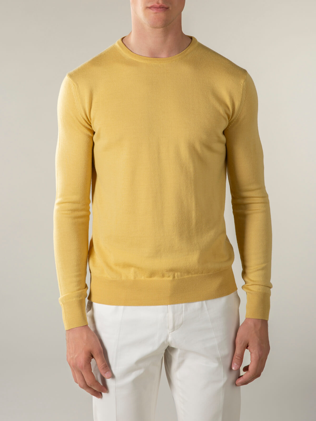 Extrafine Merino Crew Neck Sweater Mustard