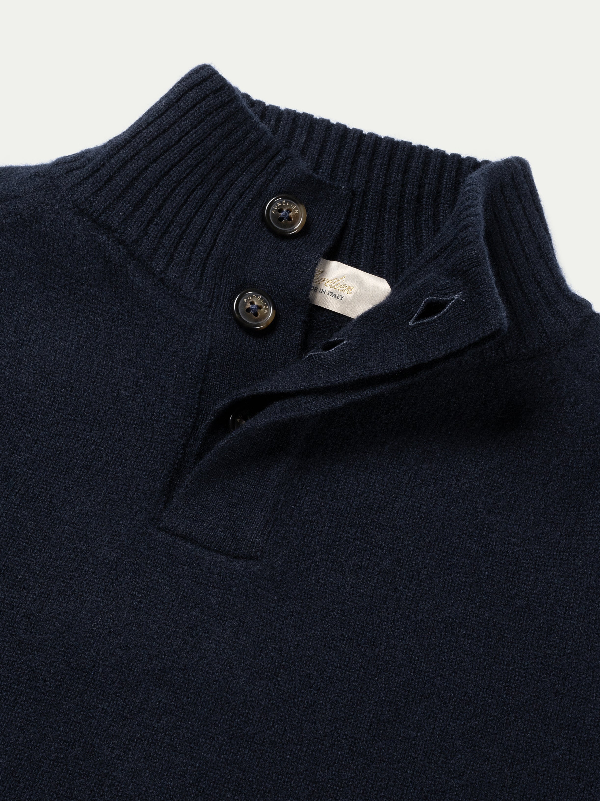 Navy City Button Sweater