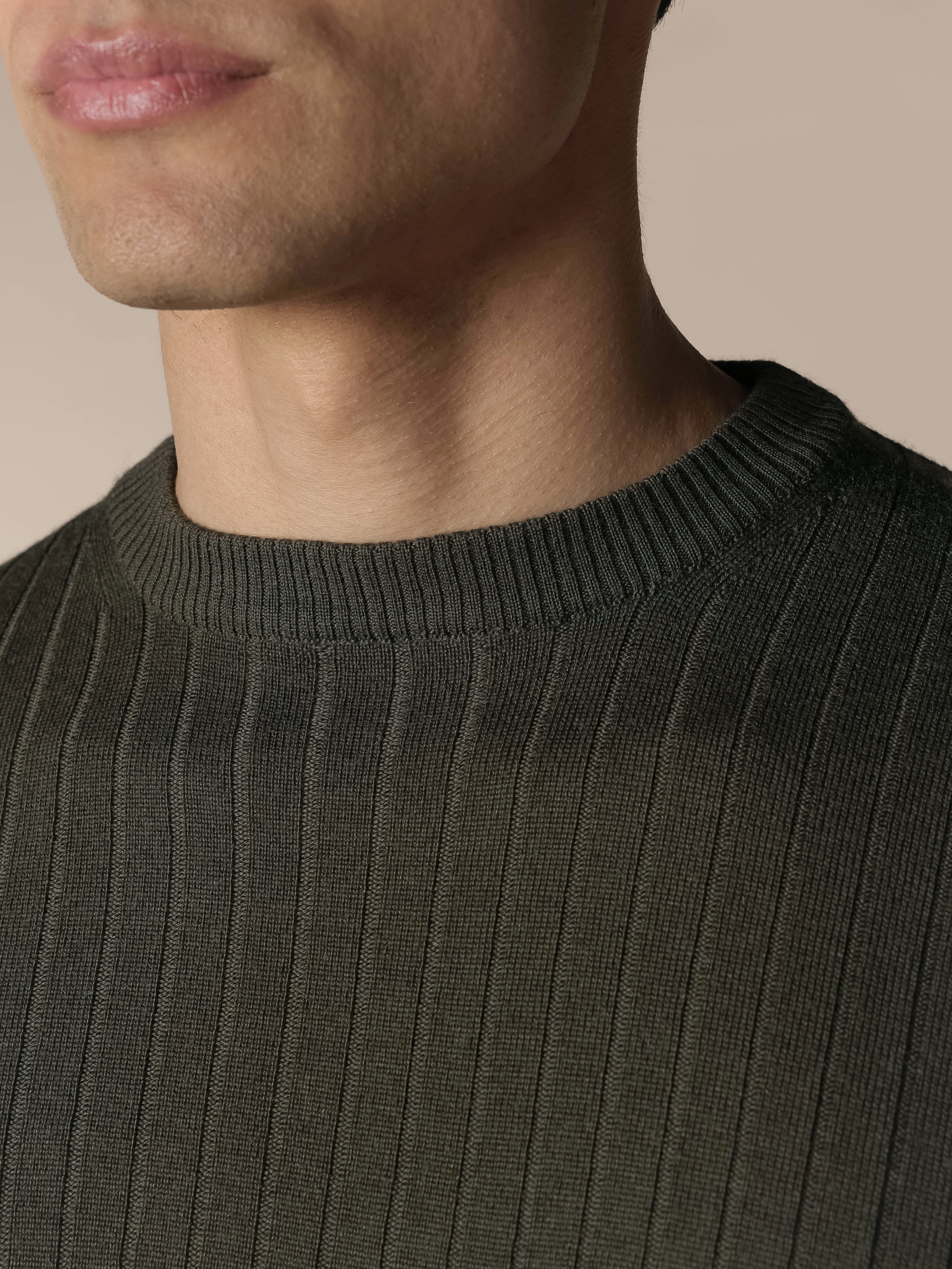 Olive Ribbed City Crew