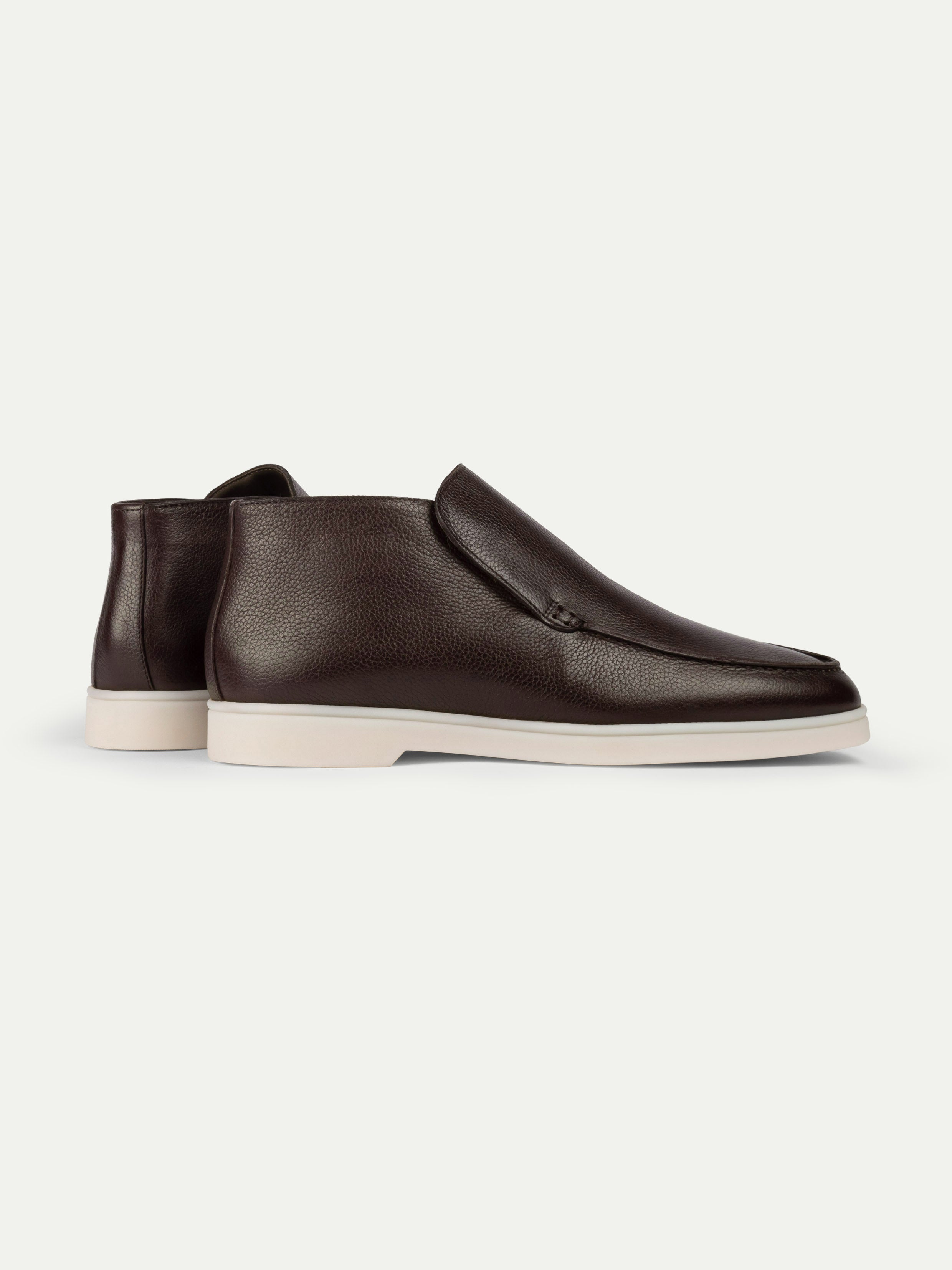 Shearling-Lined Brown Grain City Loafer