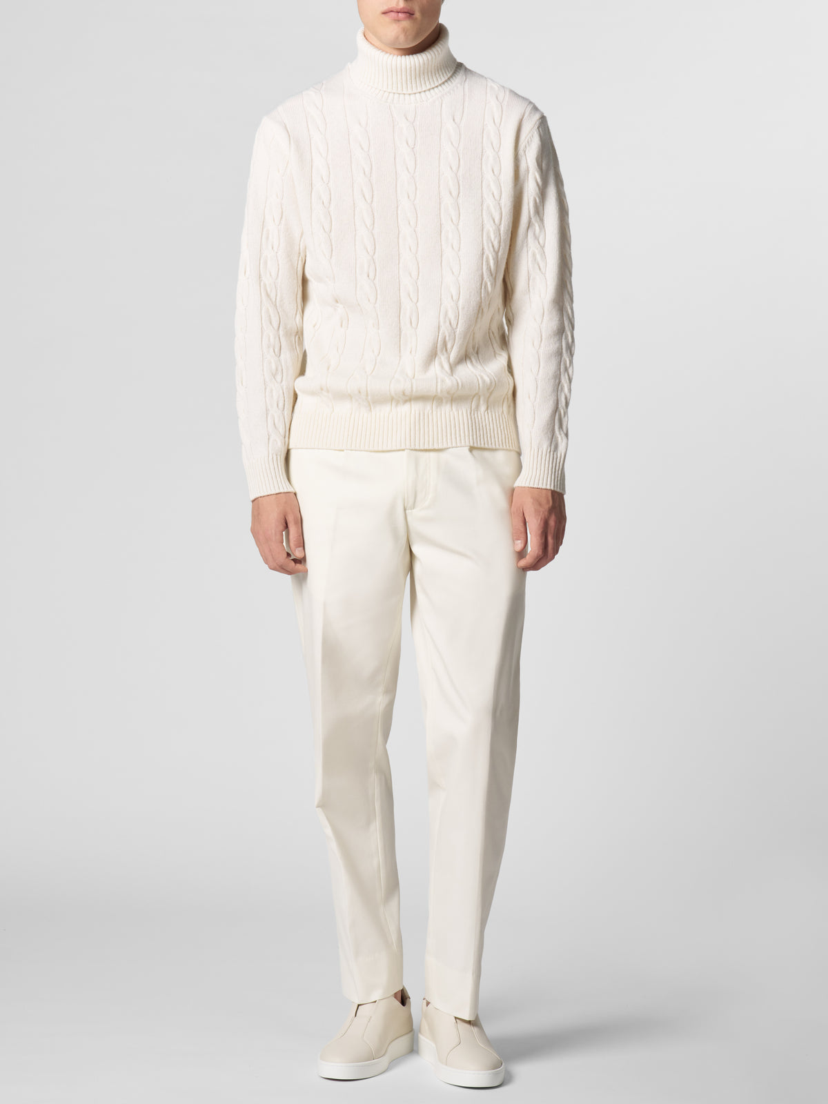 Dolcevita Cable Knit Sweater Ivory