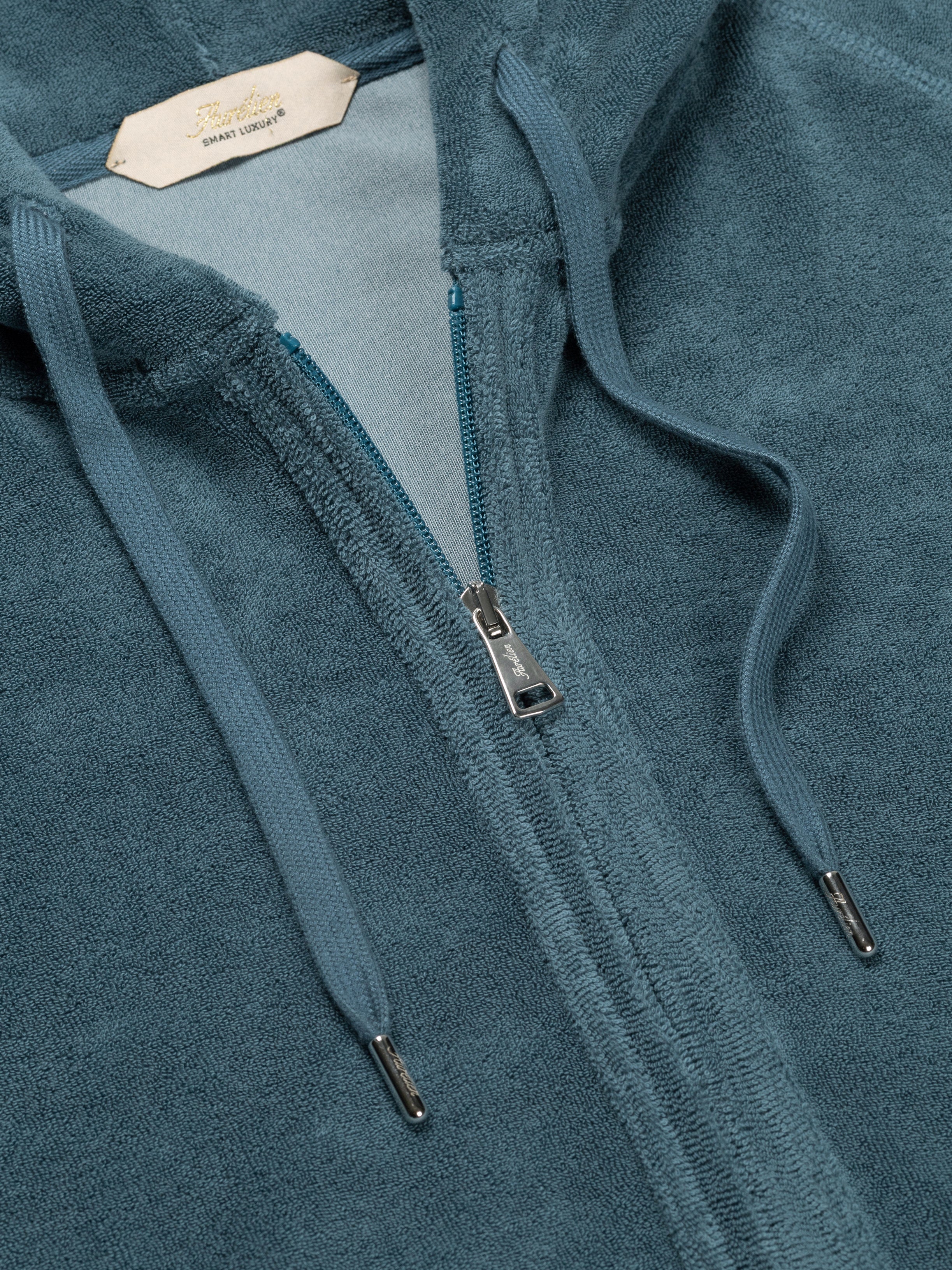 Sea Green Terry Towelling Zipper Vest
