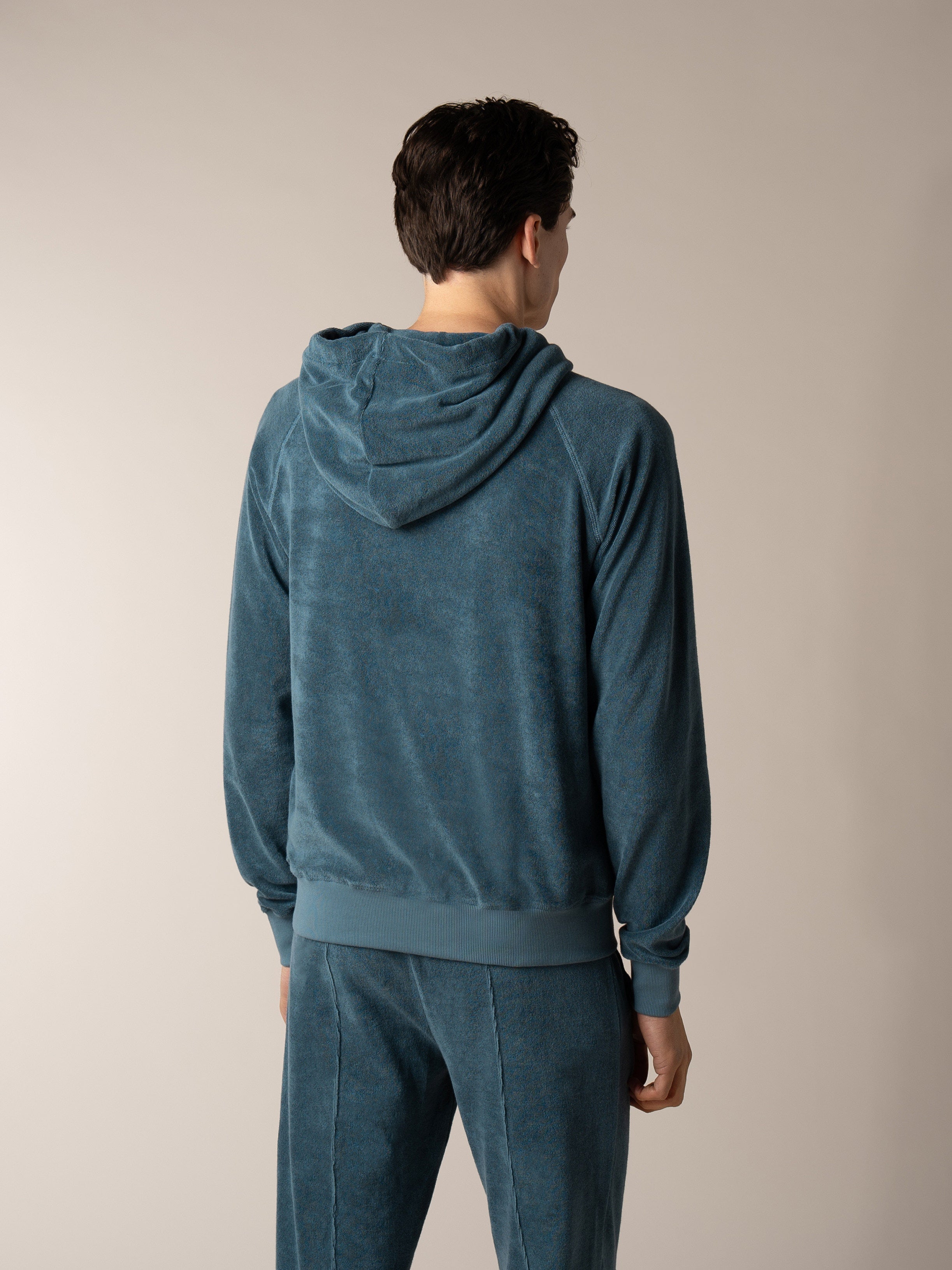 Sea Green Terry Towelling Zipper Vest