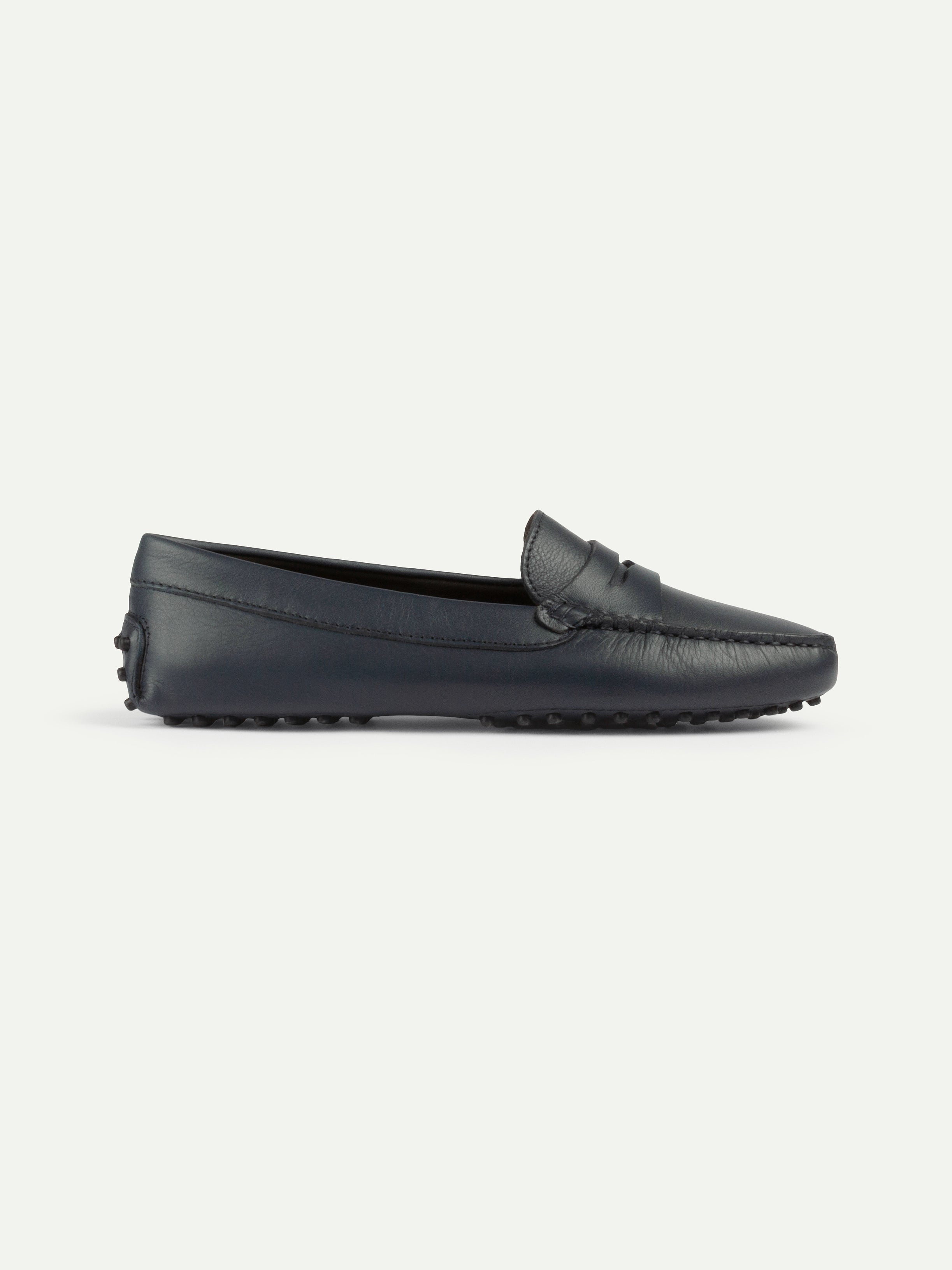 Navy Leather Driving Shoes