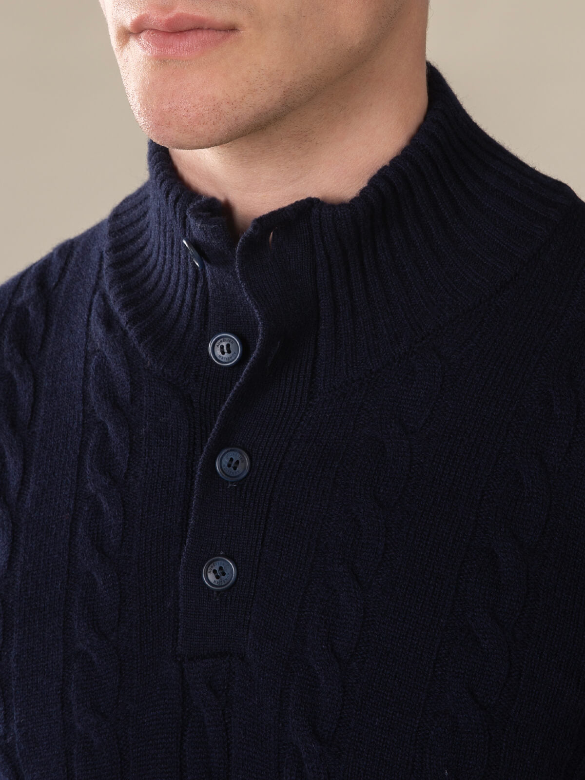 Navy Winter Button Sweater