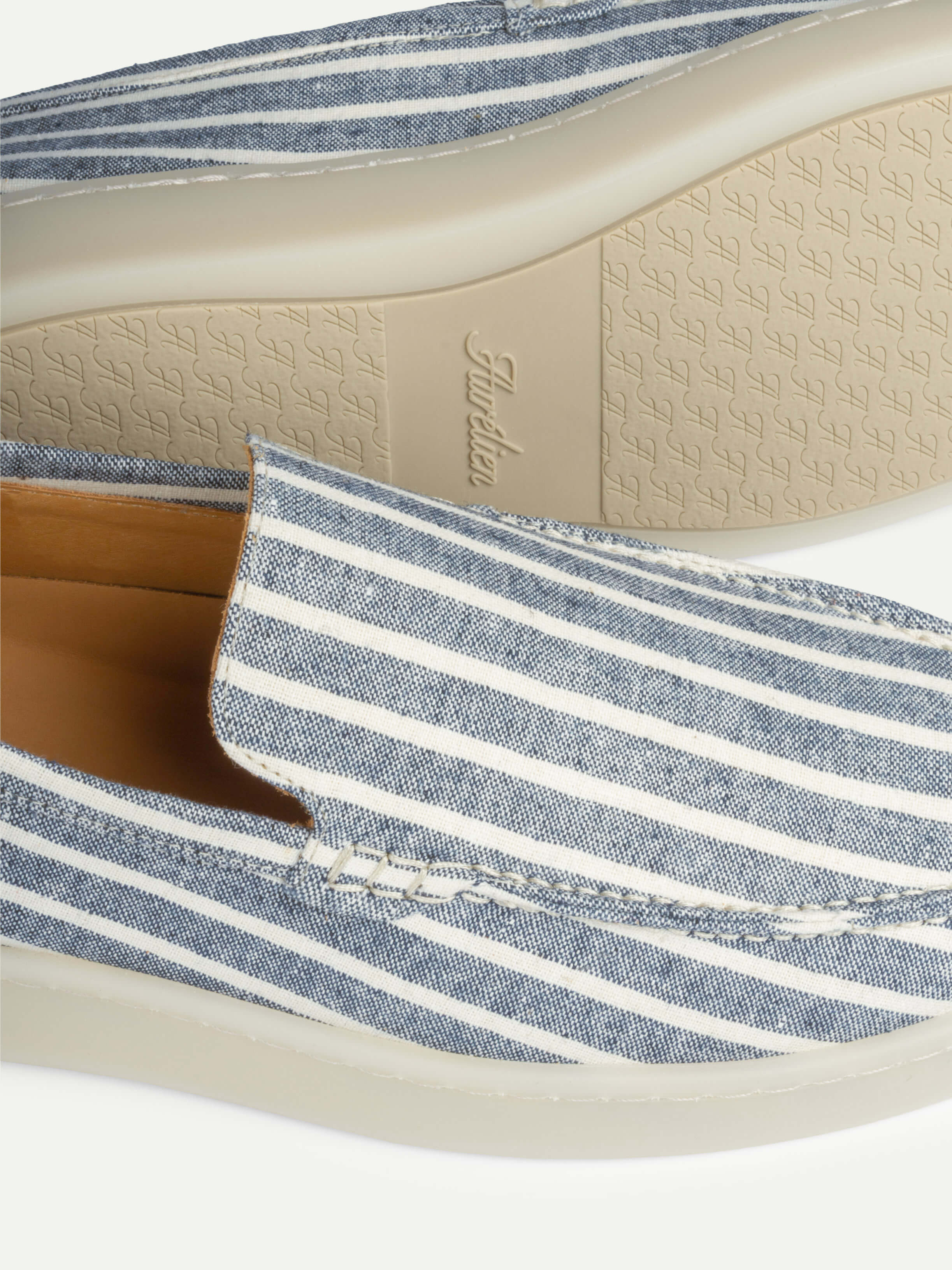 Navy Linen Striped Urban Loafer