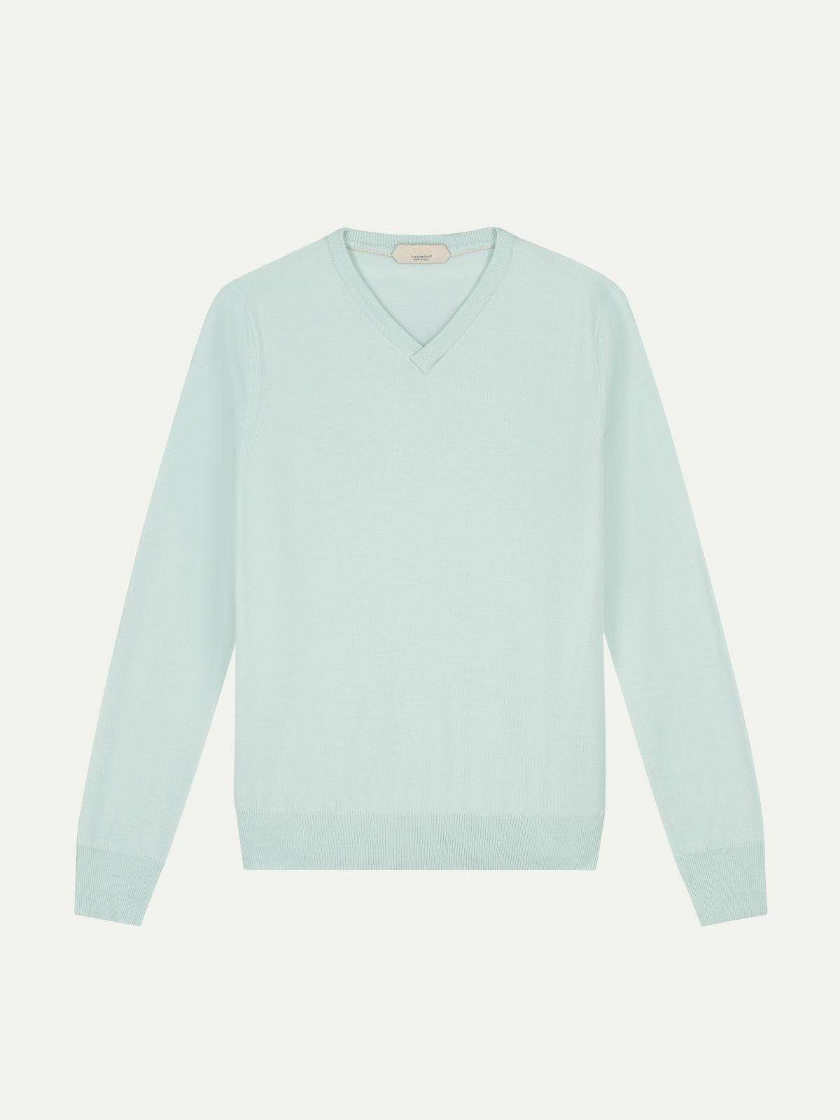 Extrafine Merino V-Neck Light Aqua