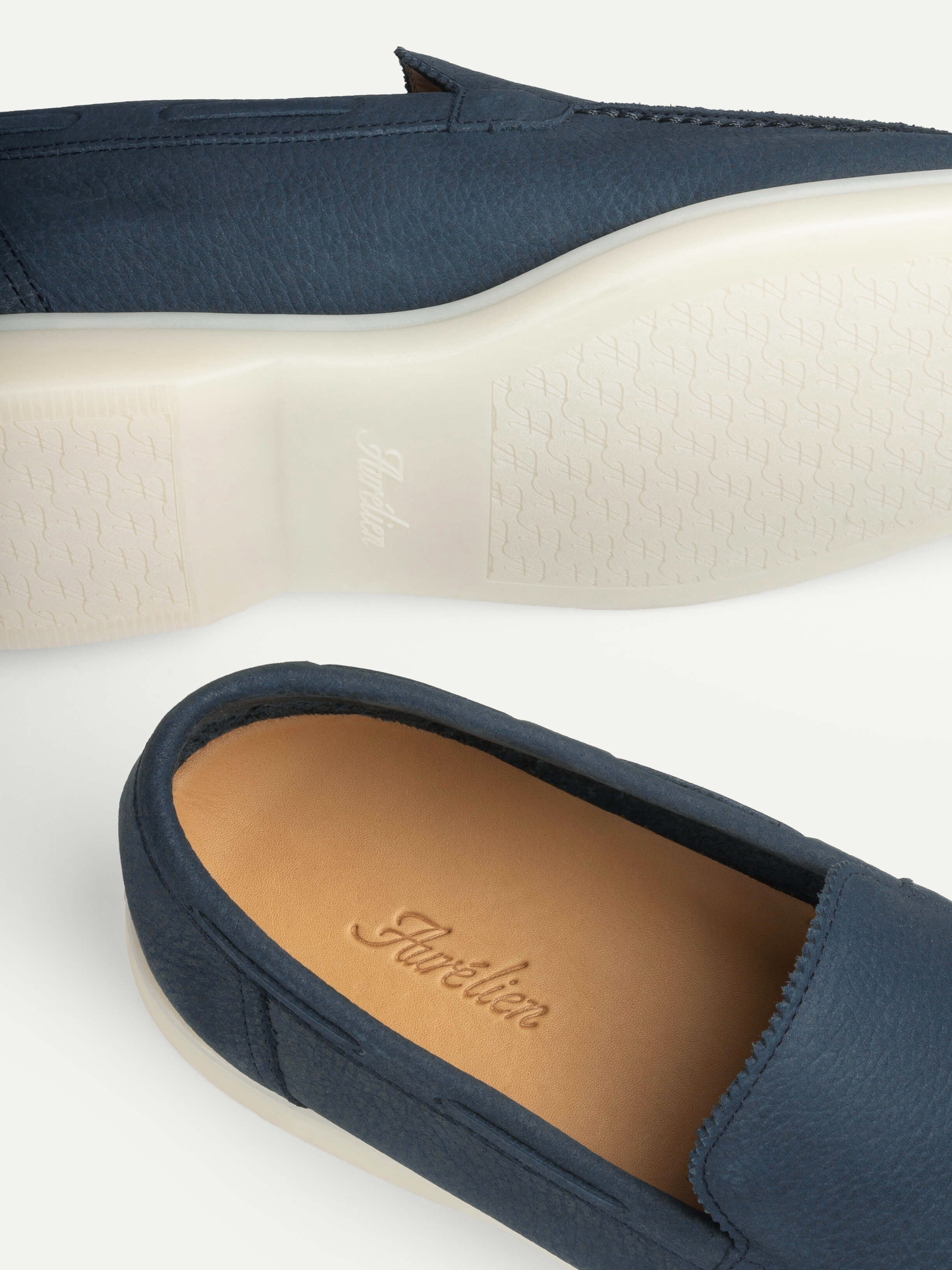 Steel Blue Nubuck Yacht Loafers