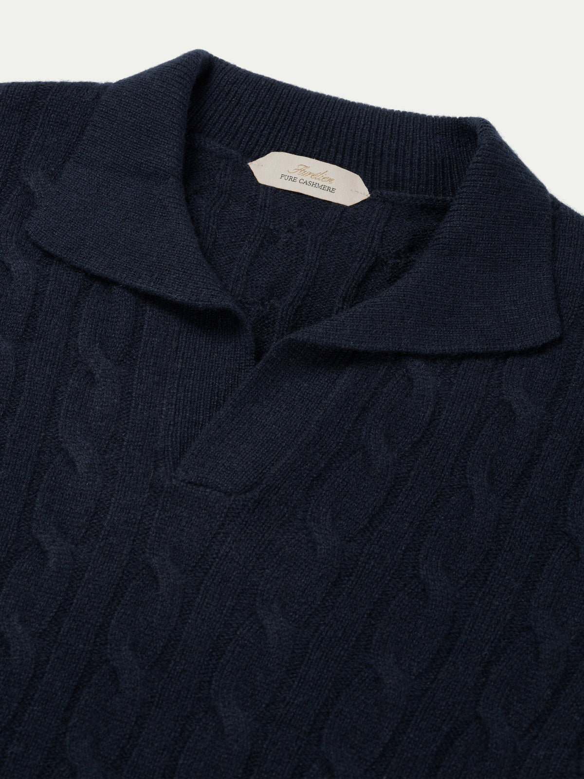 Navy Cable Knit Polo
