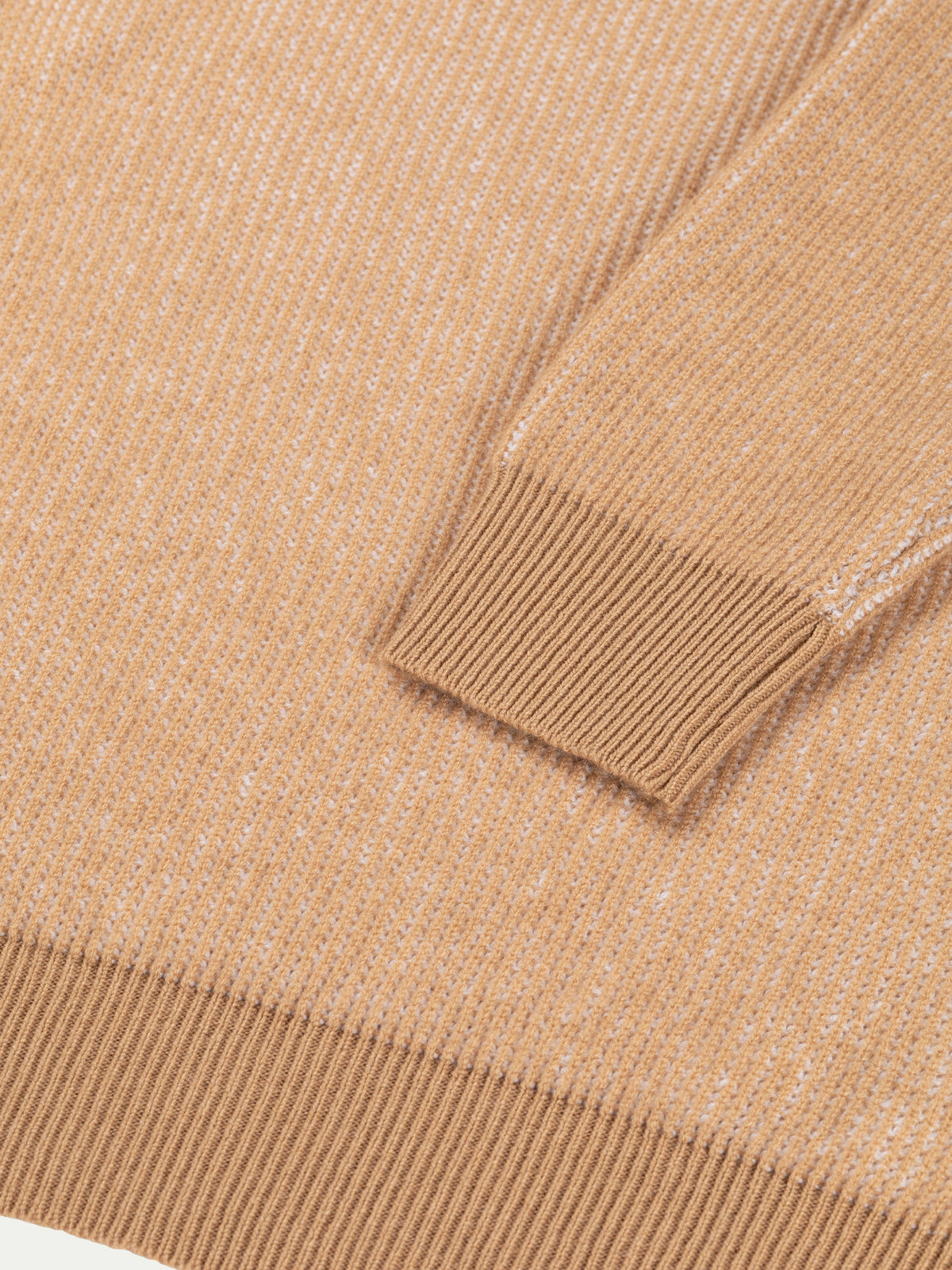 Beige Ribbed Crewneck Two-tone