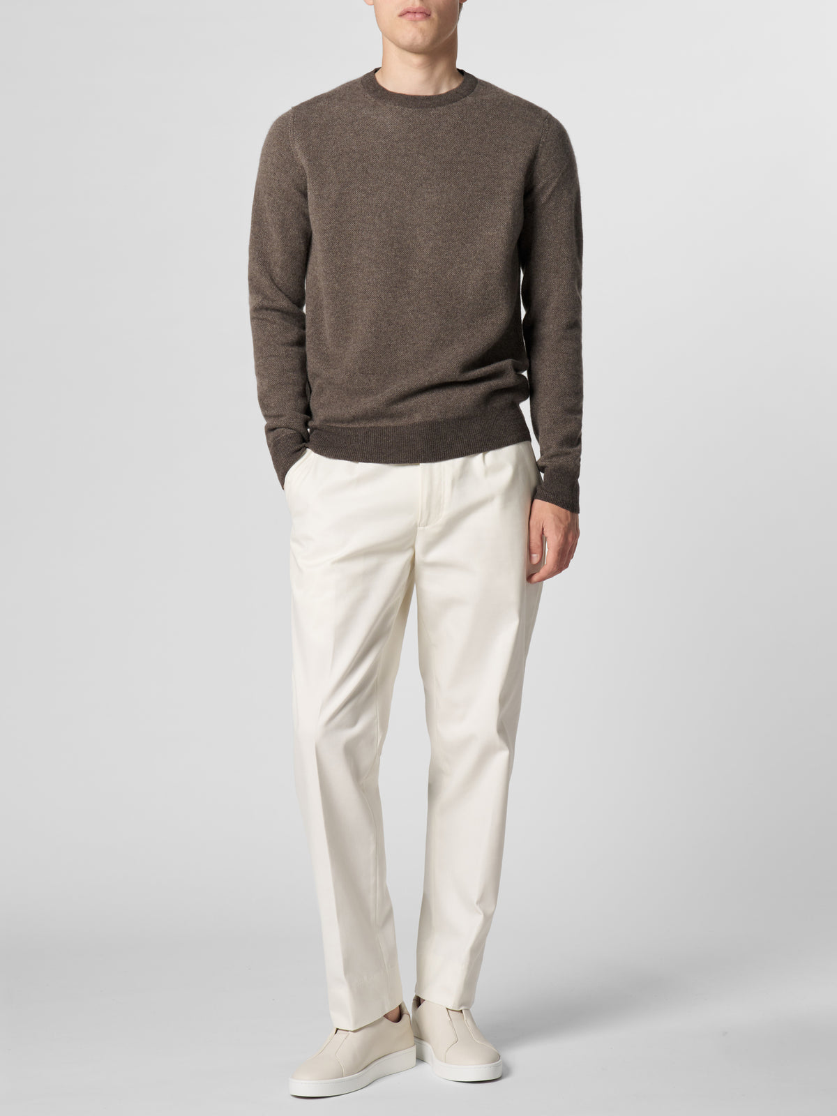 Dark Brown Jaquard Crew
