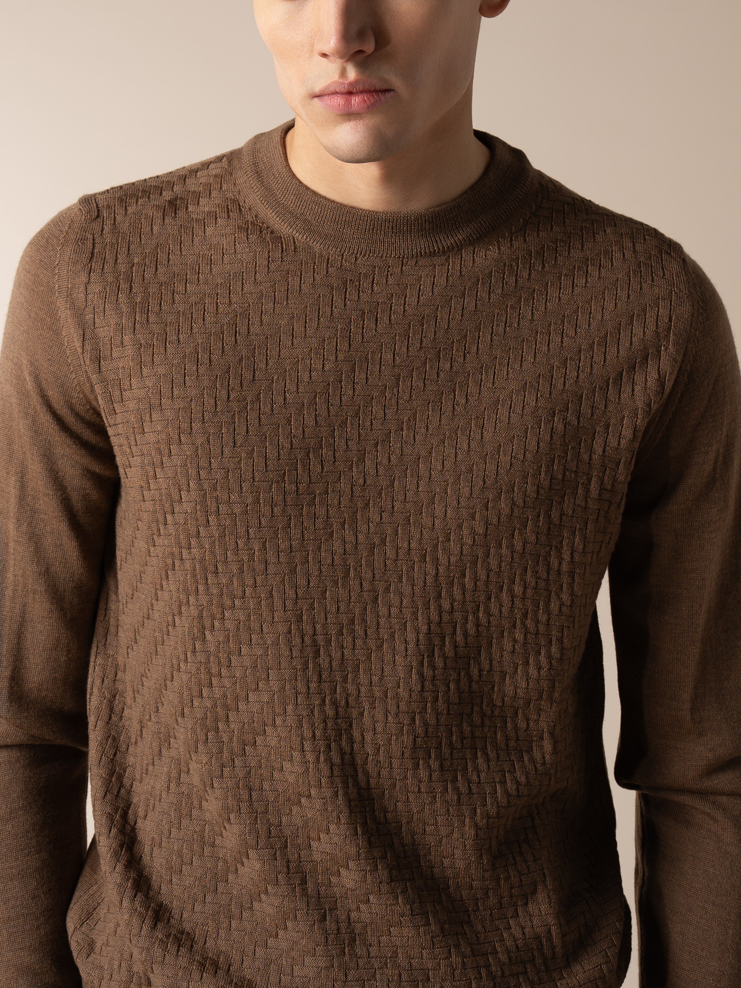 Brown City Crew Basket Weave