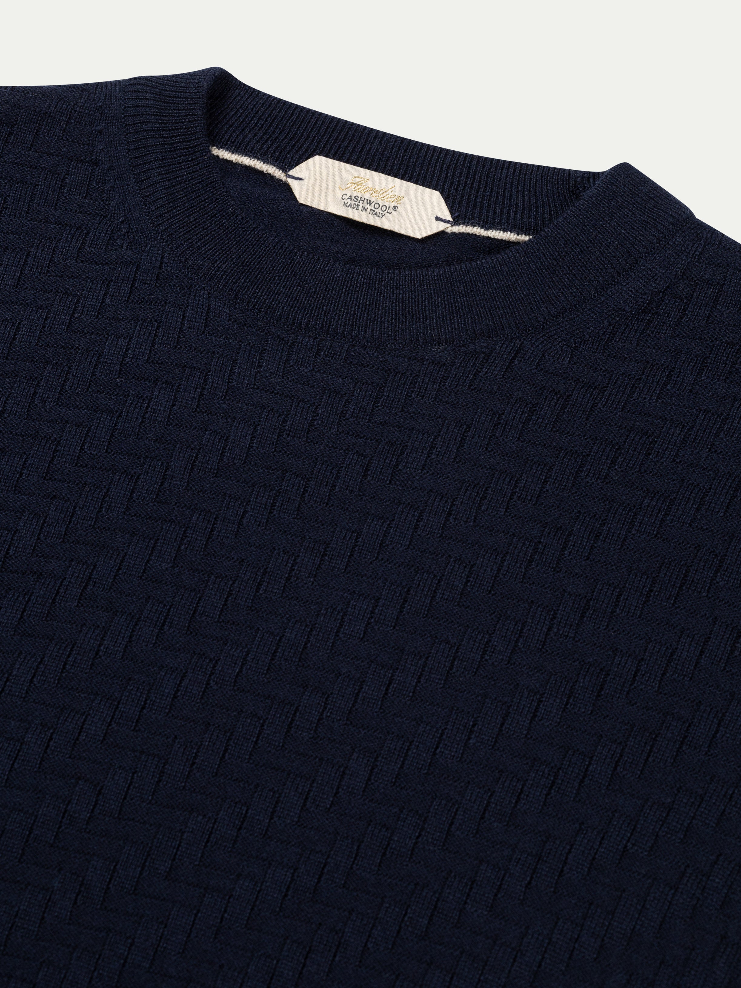 Navy City Crew Basket Weave