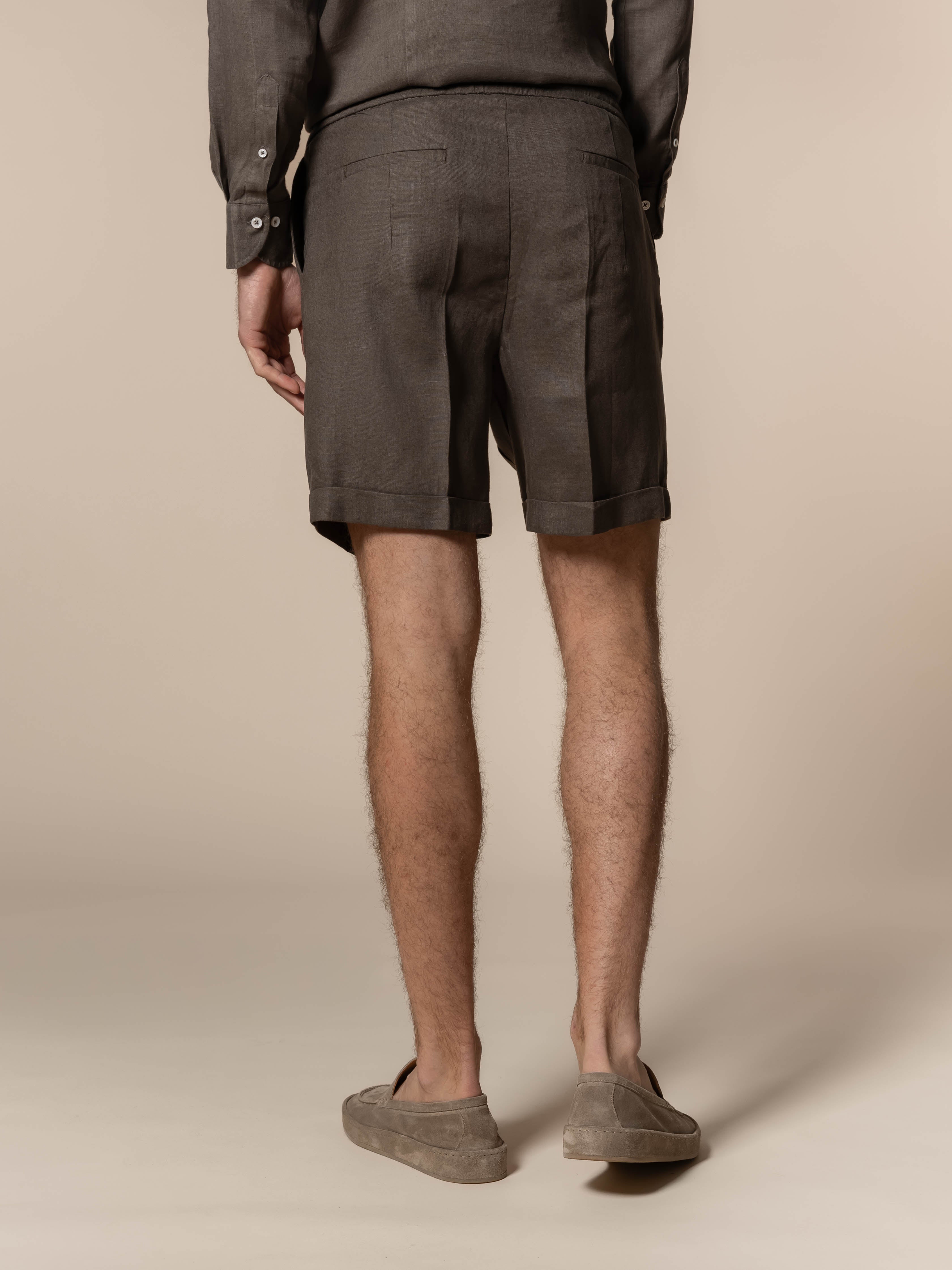 Ash Grey Linen Seaside Shorts