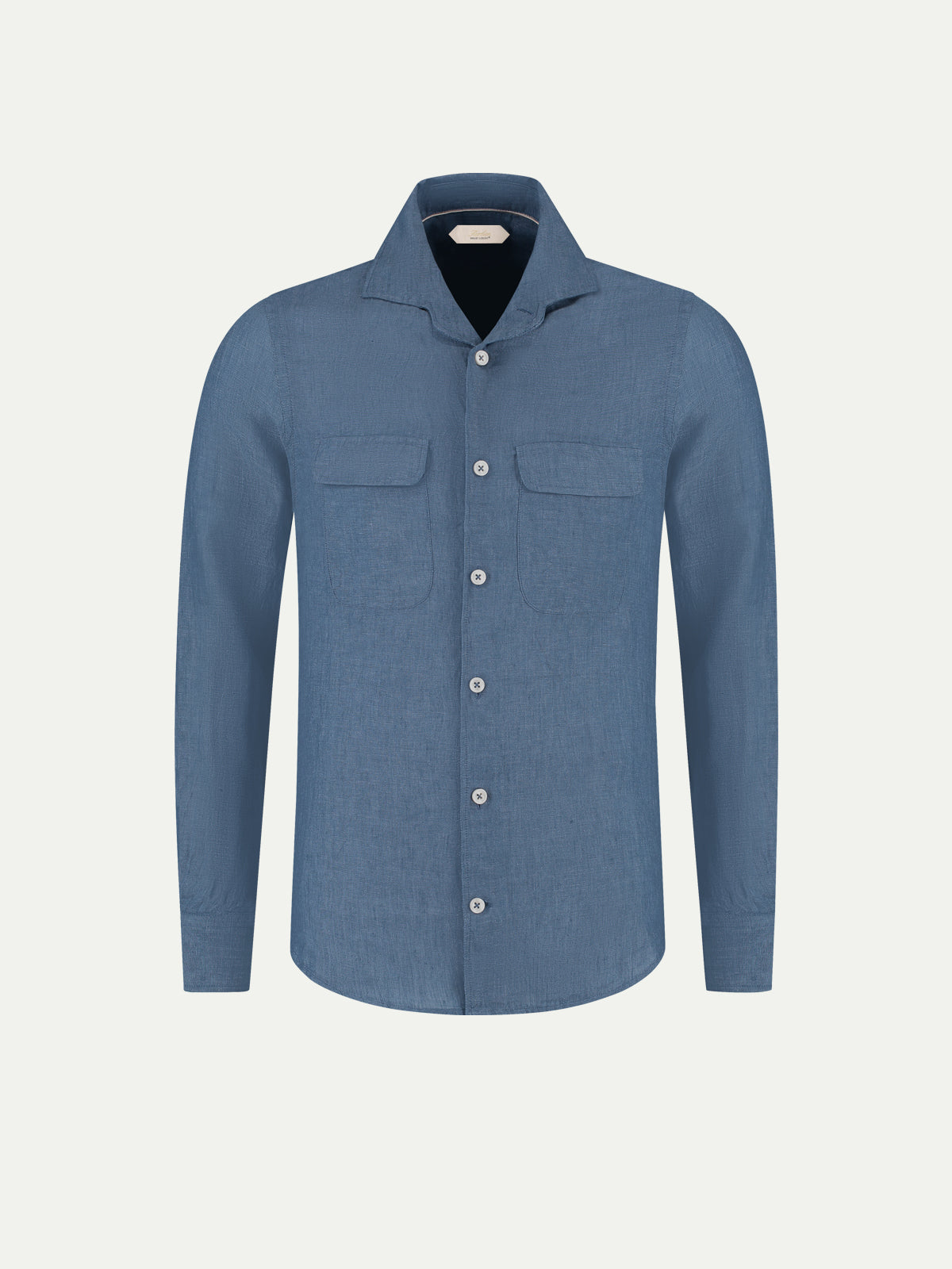 Mid Blue Linen Pocket Shirt