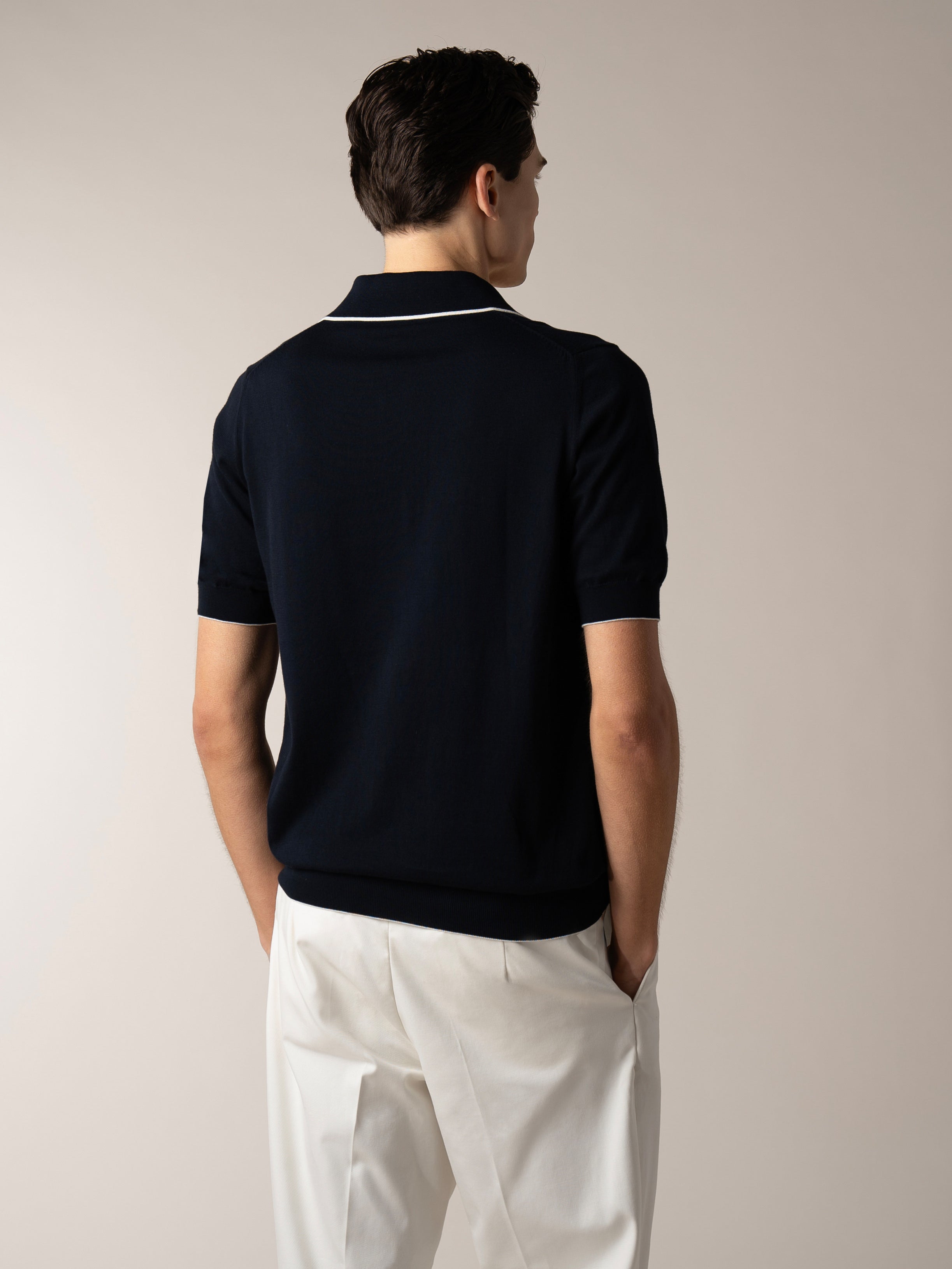Shortsleeve Buttonless Polo Navy
